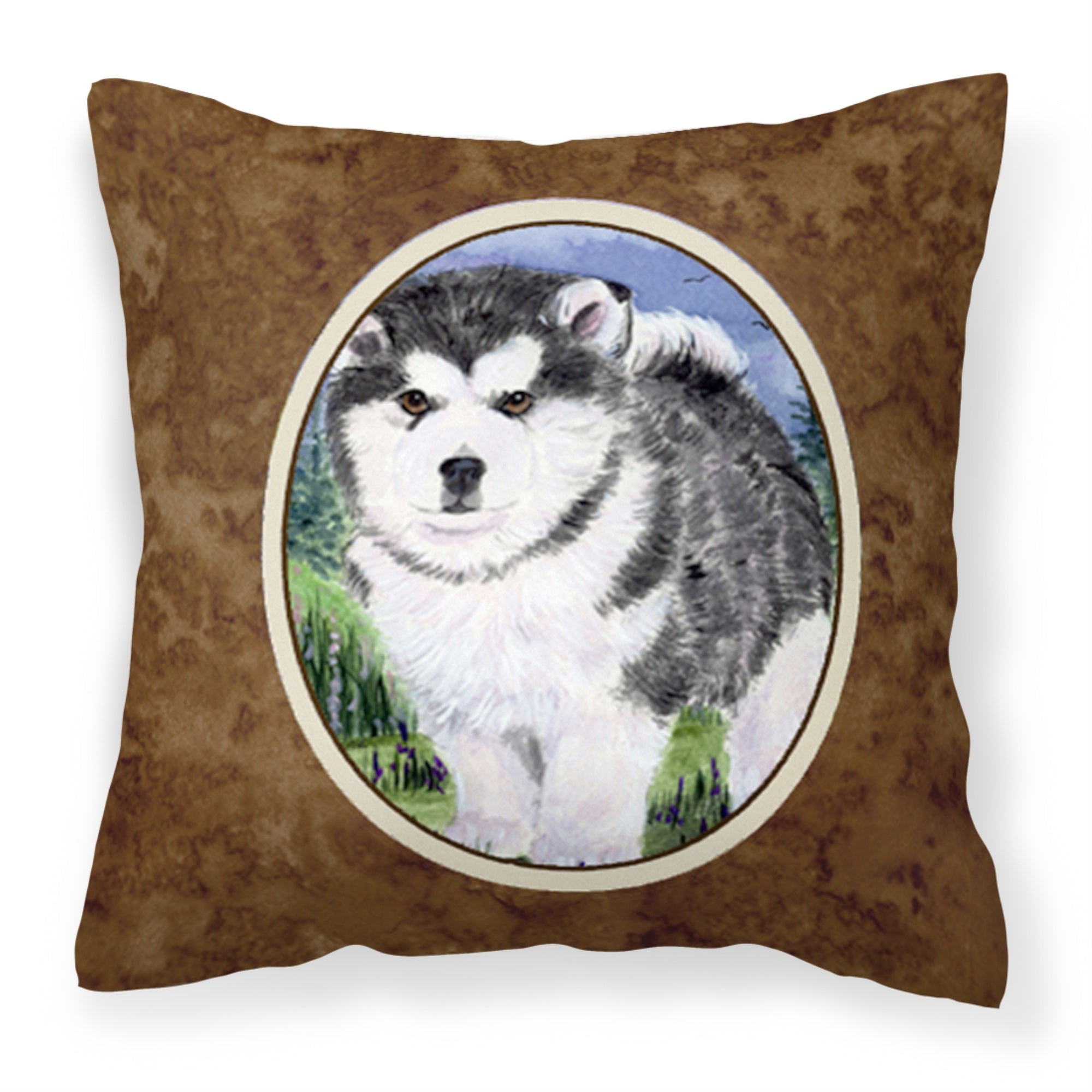 Caroline'S Treasures Ss8027Pw1414 Alaskan Malamute Decorative Canvas Fabric Pillow, Large, Multicolor