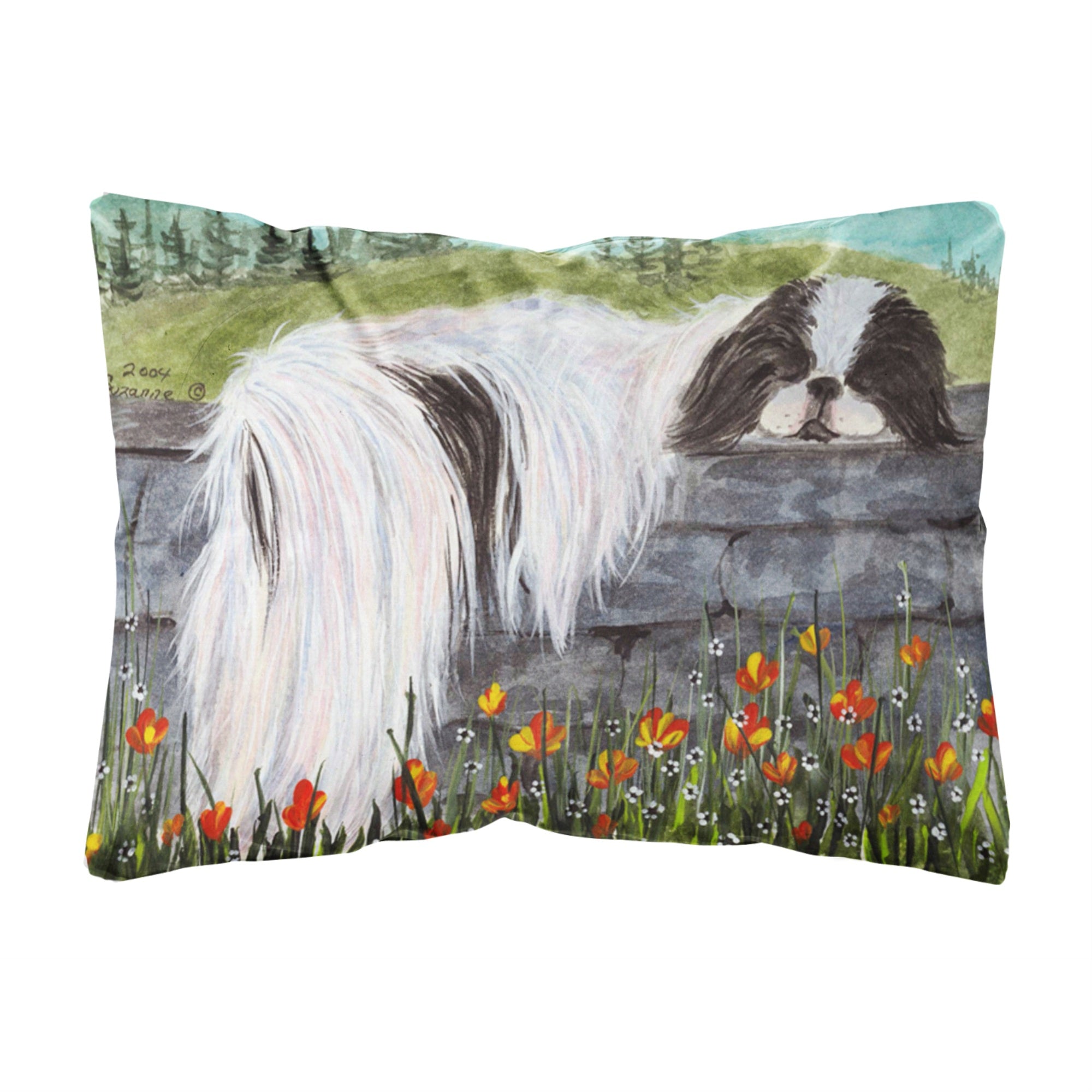Caroline'S Treasures Ss8030Pw1216 Japanese Chin Decorative Canvas Fabric Pillow, Large, Multicolor