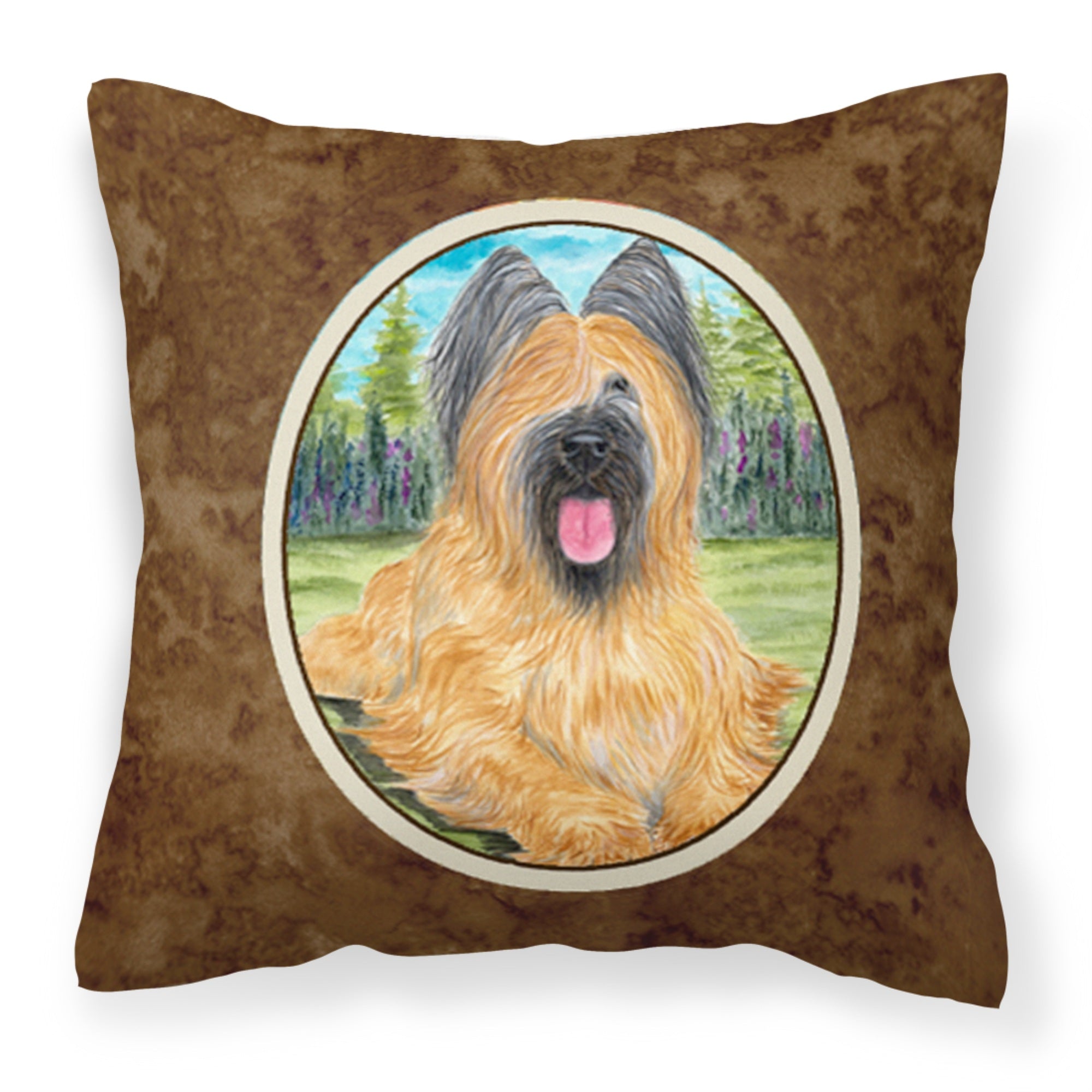 Caroline'S Treasures Ss8035Pw1414 Briard Decorative Canvas Fabric Pillow, Large, Multicolor