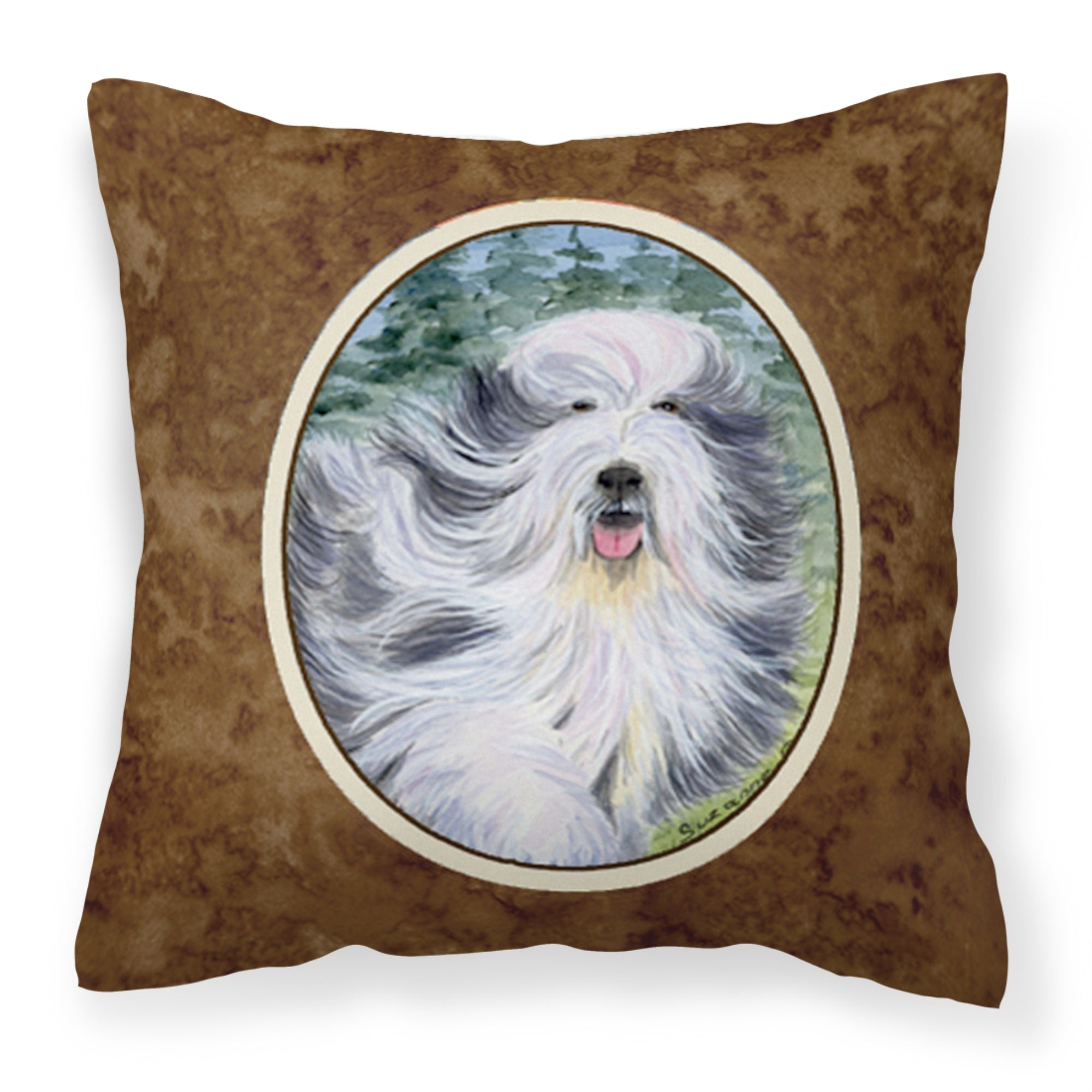 Caroline'S Treasures Ss8037Pw1414 Bearded Collie Decorative Canvas Fabric Pillow, Large, Multicolor