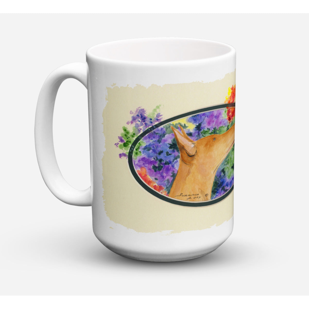 Caroline'S Treasures Ss8041Cm15 Pharaoh Hound Microwavable Ceramic Coffee Mug, 15 Oz, Multicolor