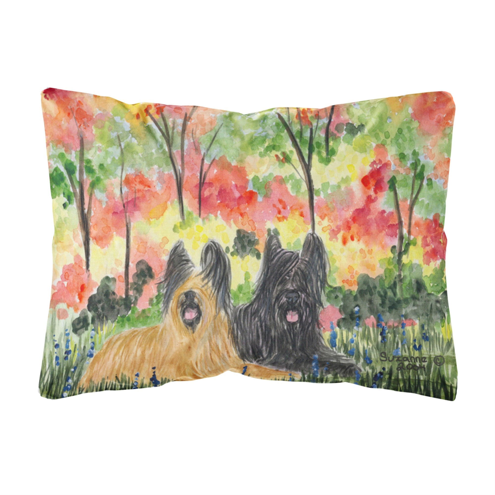Caroline'S Treasures Ss8045Pw1216 Briard Decorative Canvas Fabric Pillow, Large, Multicolor