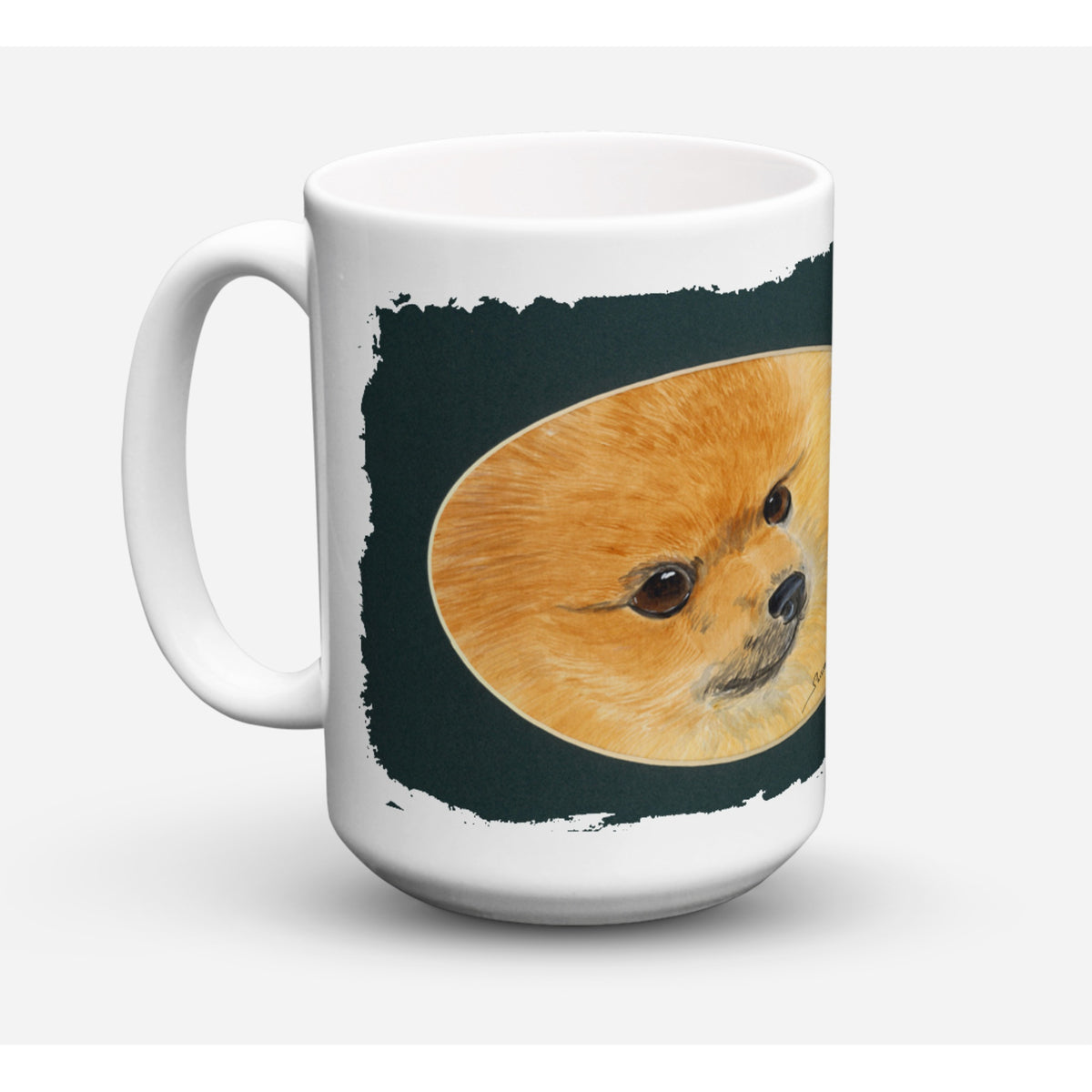 Caroline'S Treasures Ss8051Cm15 Pomeranian Dishwasher Safe Microwavable Ceramic Coffee Mug, 15 Oz, Multicolor