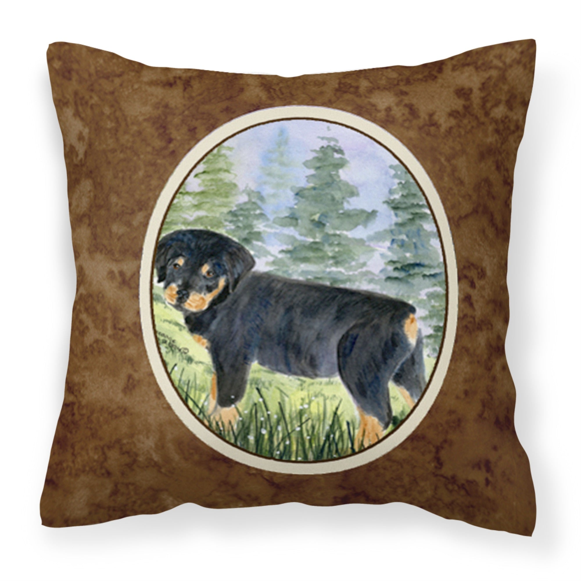 Caroline'S Treasures Ss8057Pw1414 Rottweiler Decorative Canvas Fabric Pillow, Large, Multicolor