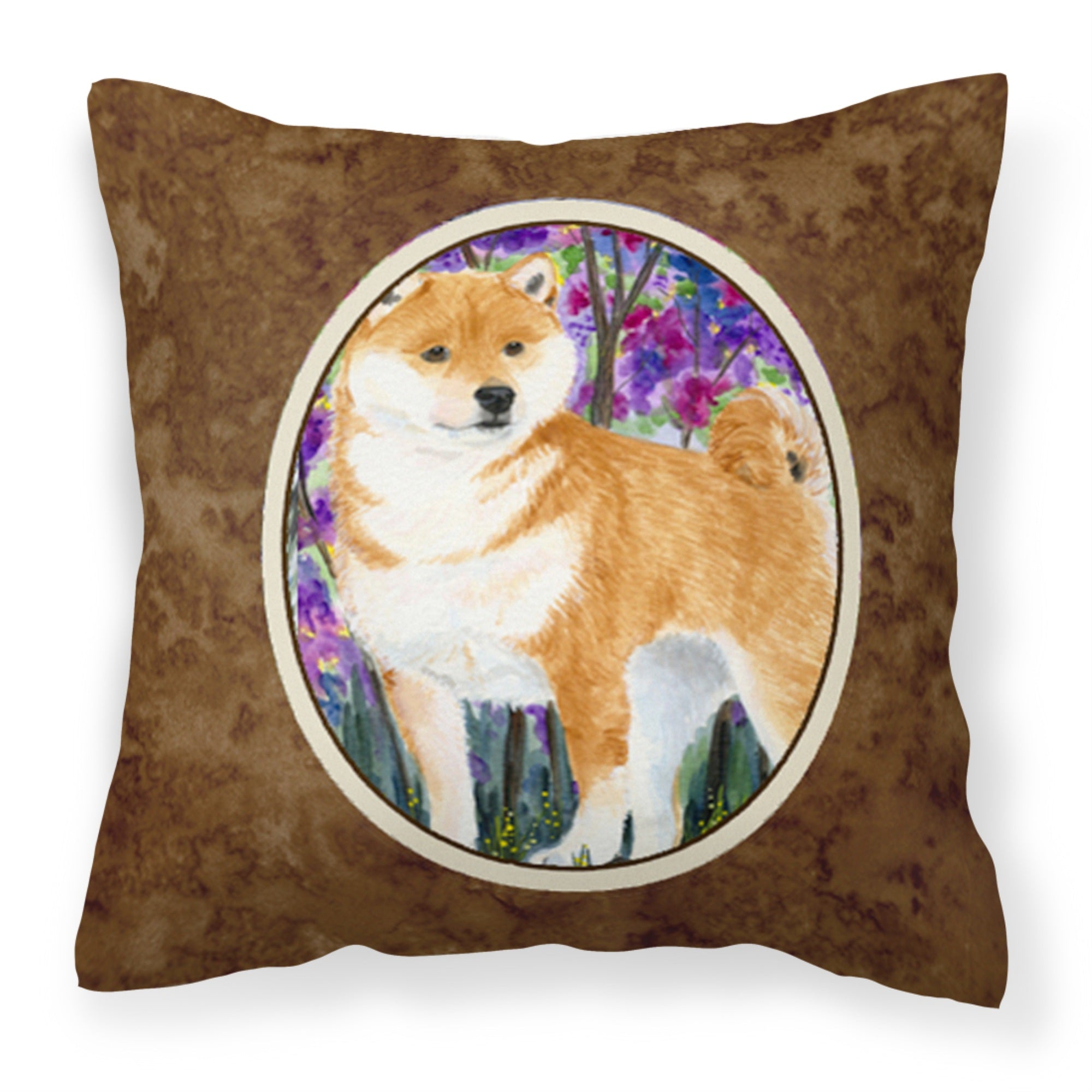 Caroline'S Treasures Ss8061Pw1414 Shiba Inu Decorative Canvas Fabric Pillow, Large, Multicolor