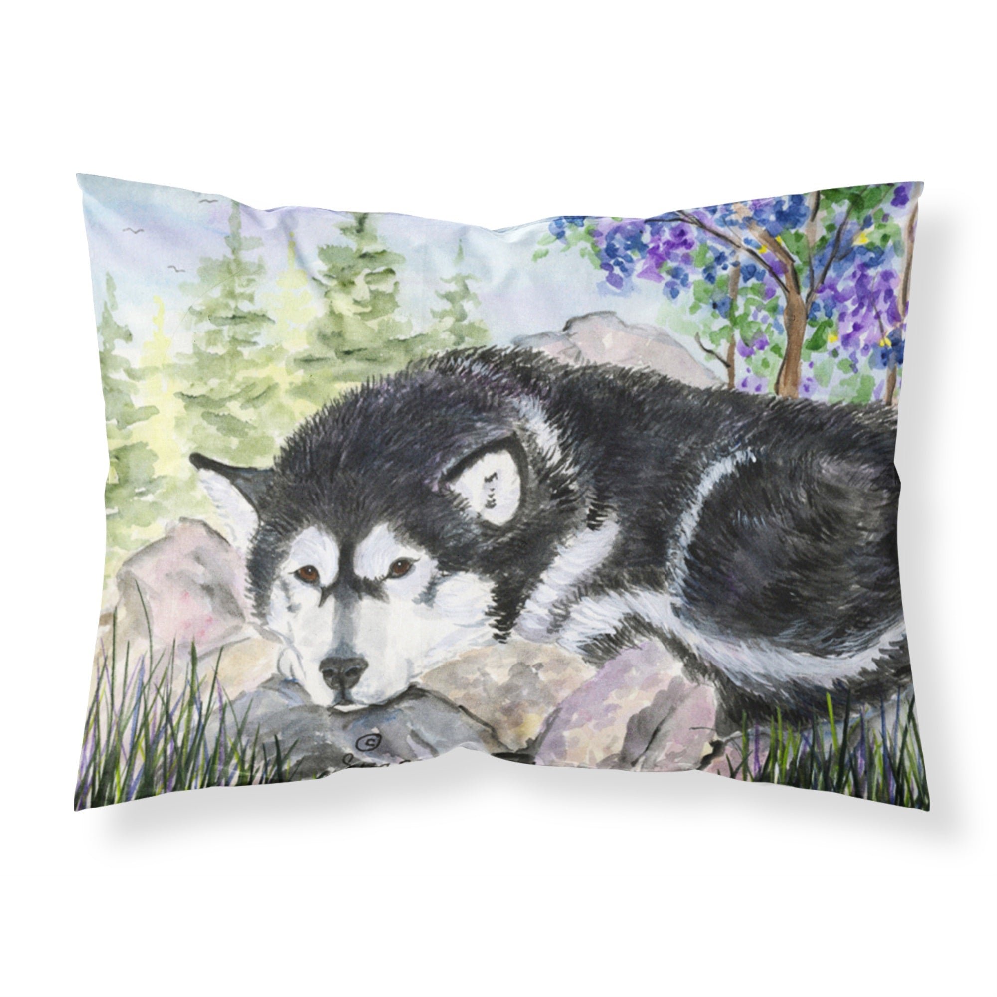Caroline'S Treasures Ss8062Pillowcase Alaskan Malamute Moisture Wicking Fabric Standard Pillowcase, Large, Multicolor