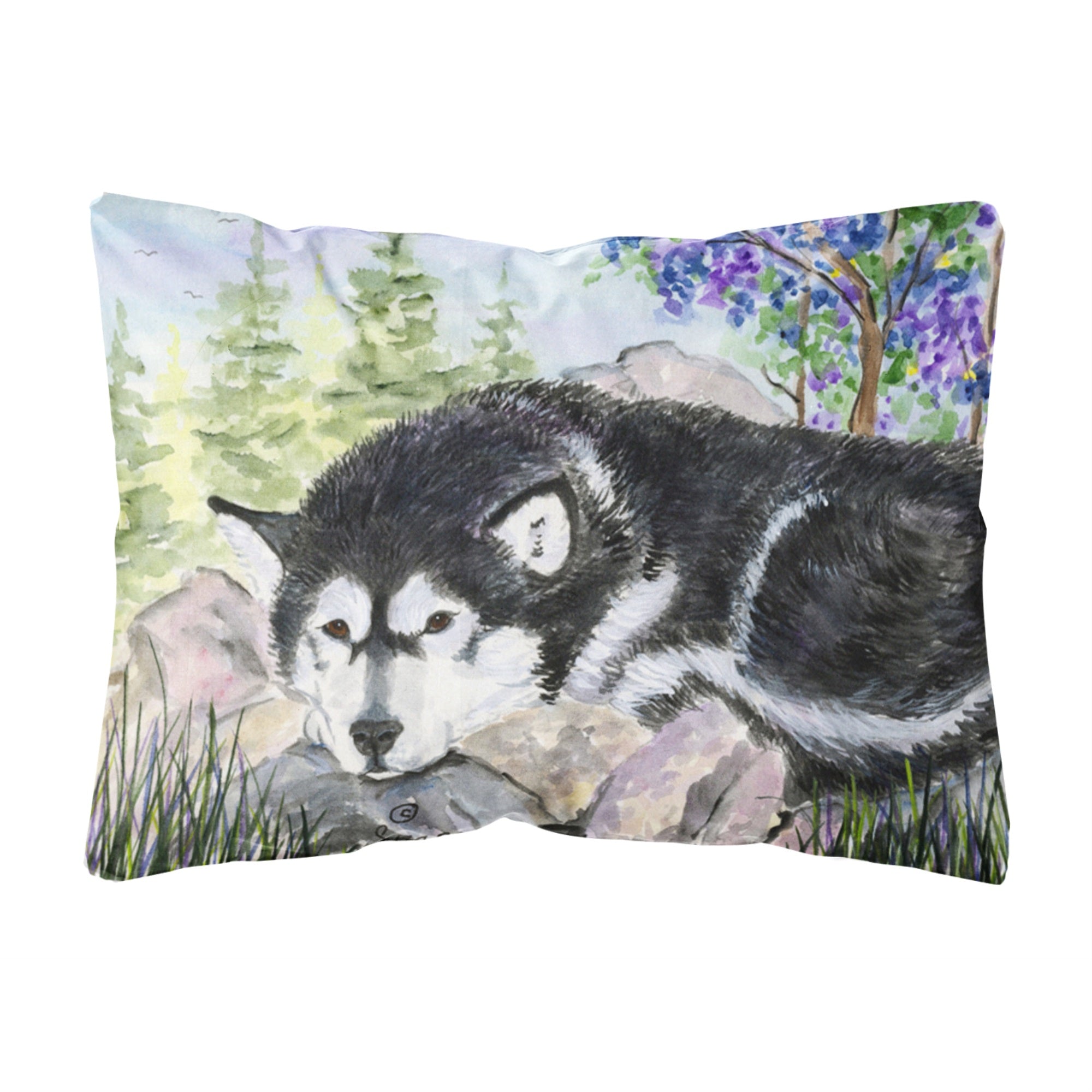 Caroline'S Treasures Ss8062Pw1216 Alaskan Malamute Decorative Canvas Fabric Pillow, Large, Multicolor