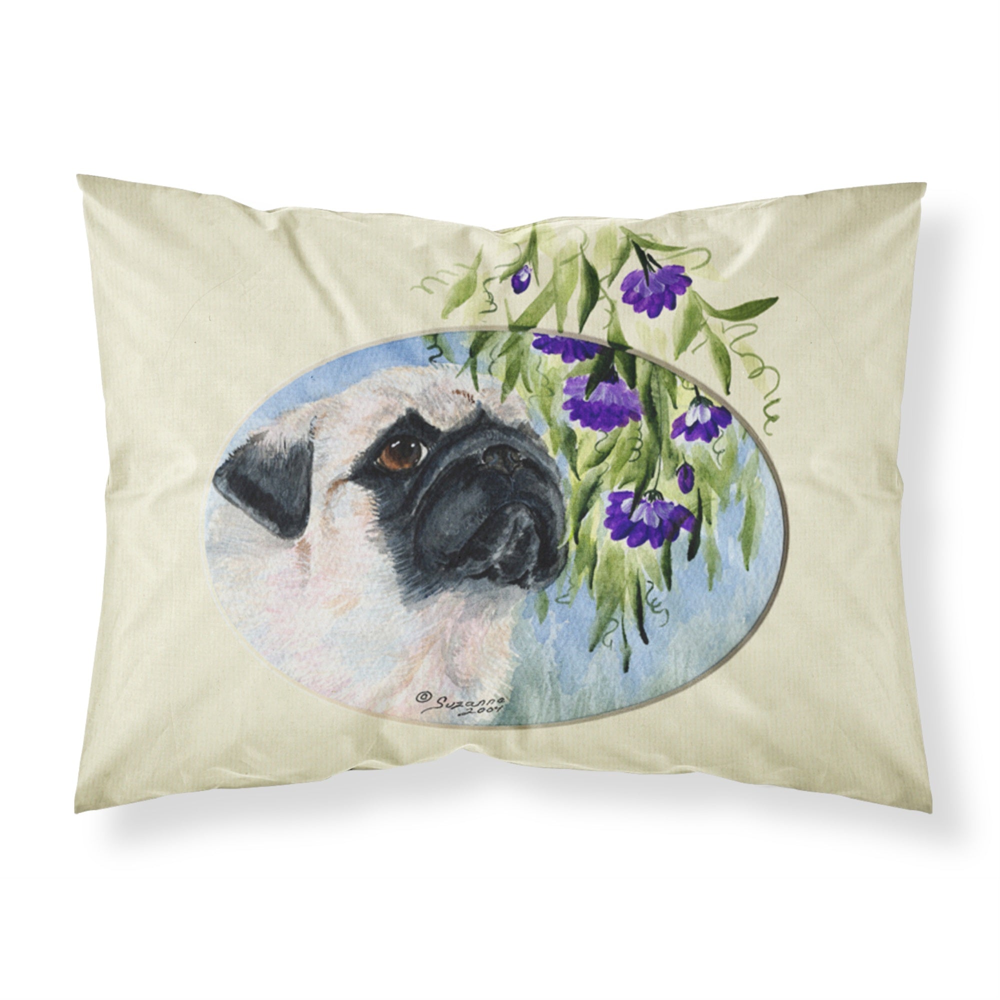 Caroline'S Treasures Ss8064Pillowcase Pug Moisture Wicking Fabric Standard Pillowcase, Large, Multicolor