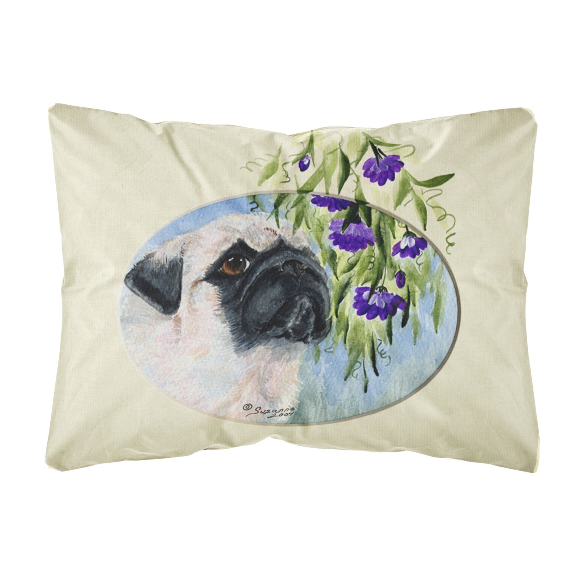 Caroline'S Treasures Ss8064Pw1216 Pug Decorative Canvas Fabric Pillow, Large, Multicolor