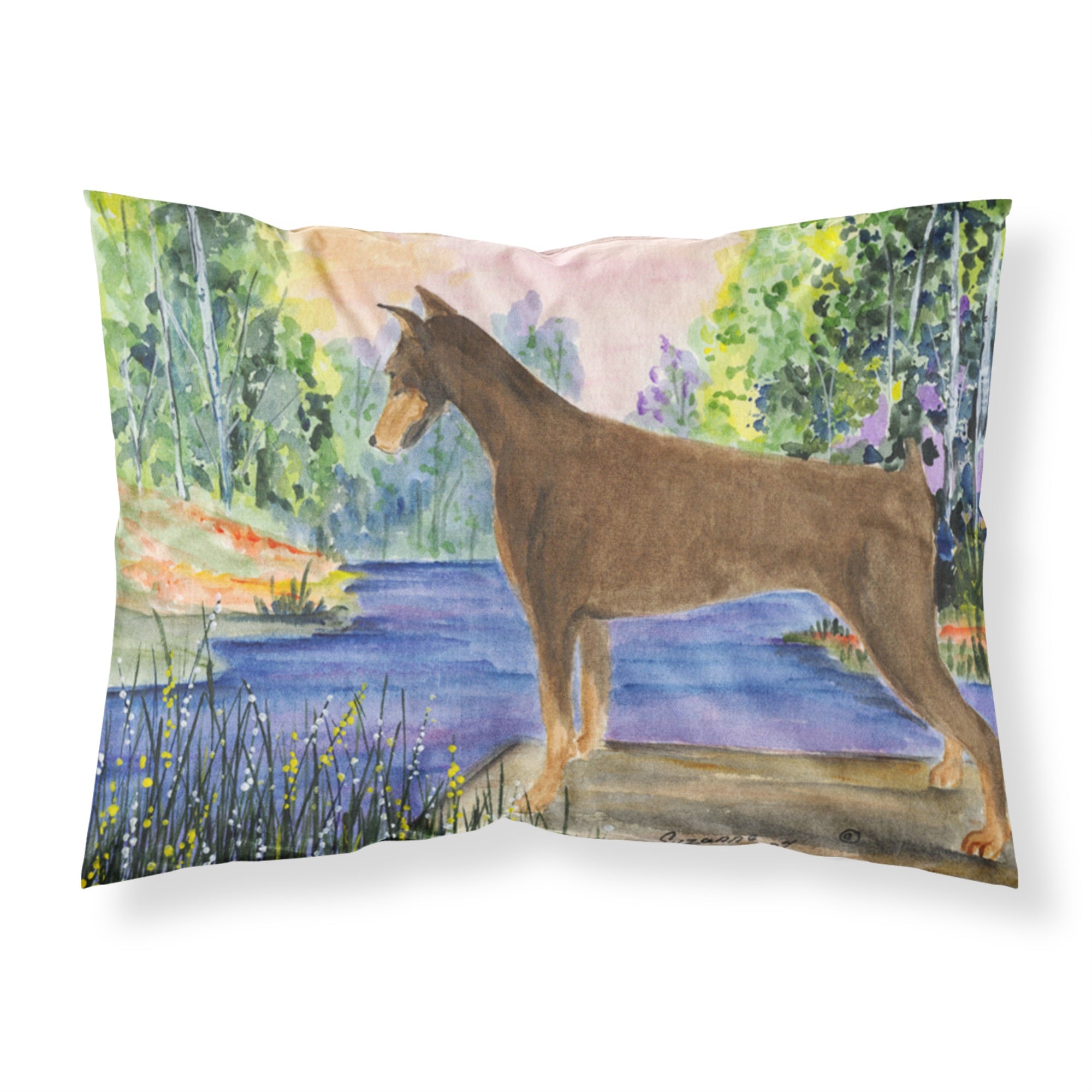 Caroline'S Treasures Ss8066Pillowcase Doberman Moisture Wicking Fabric Standard Pillowcase, Large, Multicolor