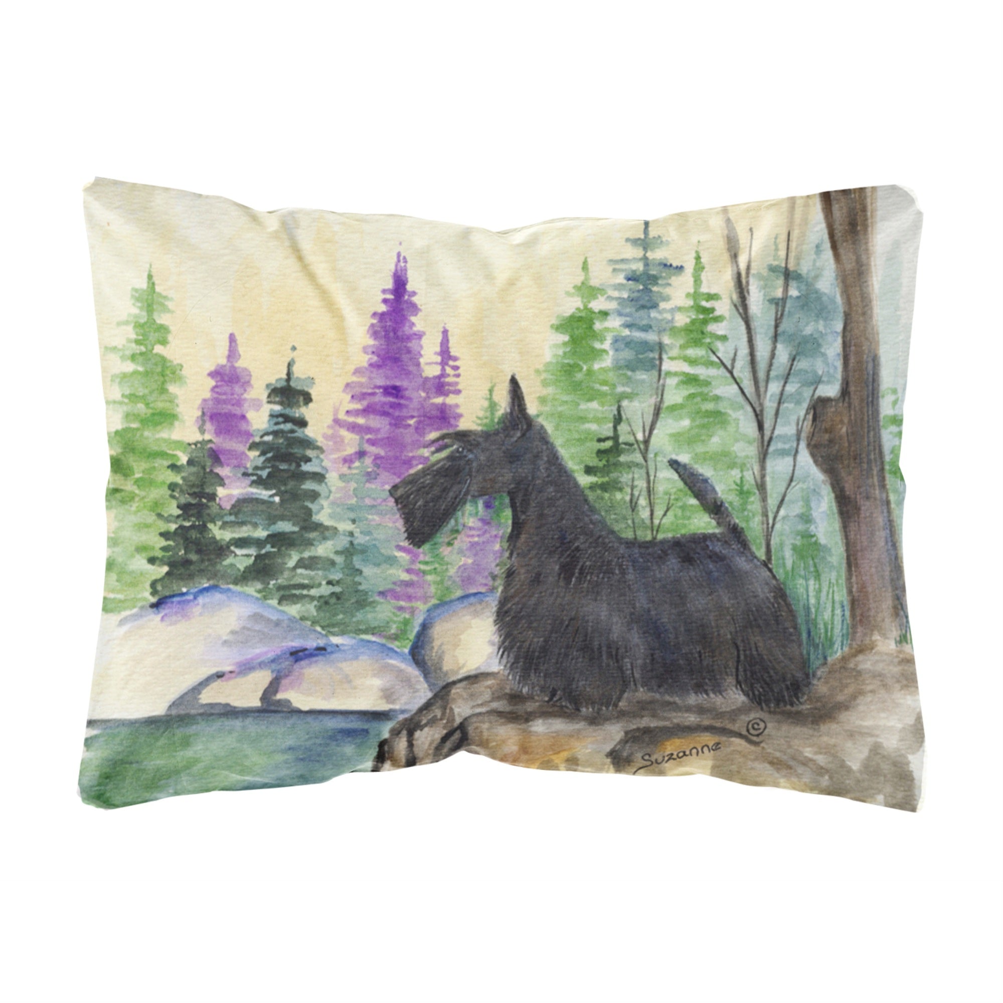 Caroline'S Treasures Ss8101Pw1216 Scottish Terrier Decorative Canvas Fabric Pillow, Large, Multicolor