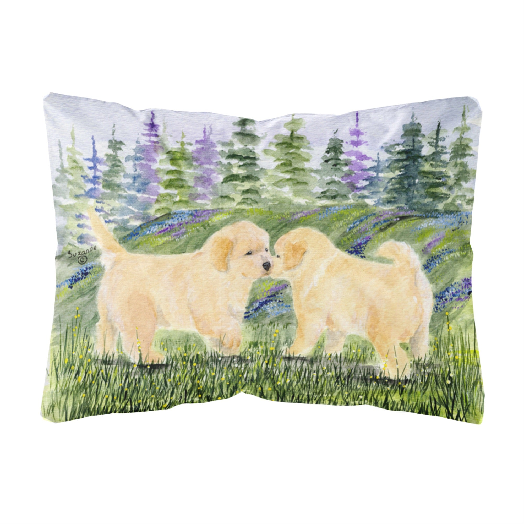 Caroline'S Treasures Ss8102Pw1216 Golden Retriever Decorative Canvas Fabric Pillow, Large, Multicolor
