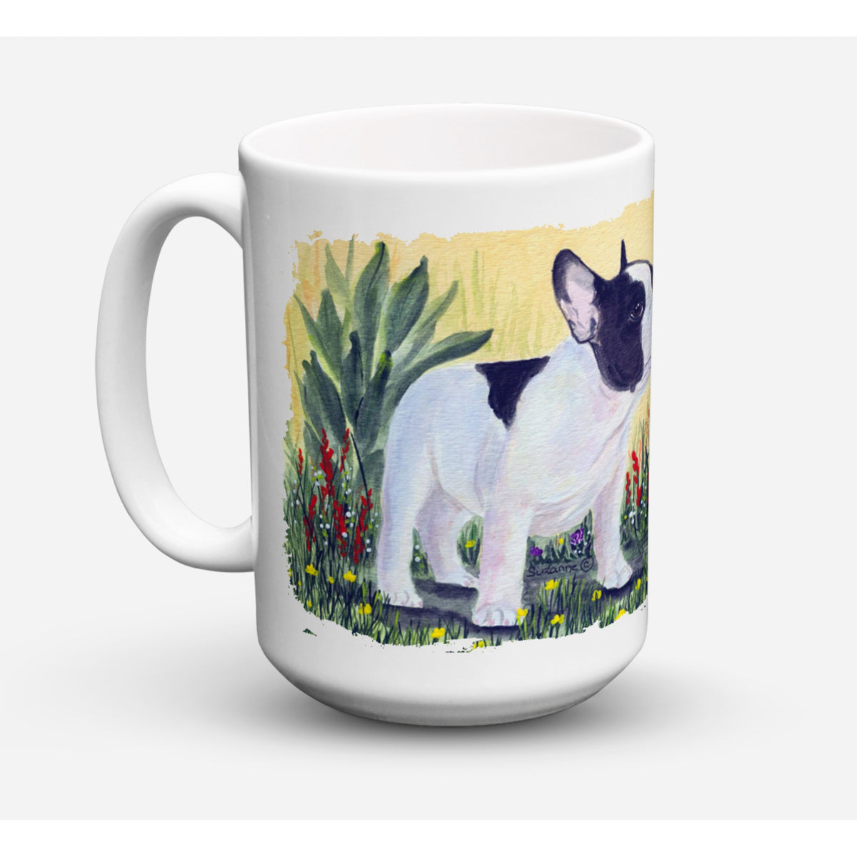 Caroline'S Treasures Ss8109Cm15 French Bulldog Microwavable Ceramic Coffee Mug, 15 Oz, Multicolor