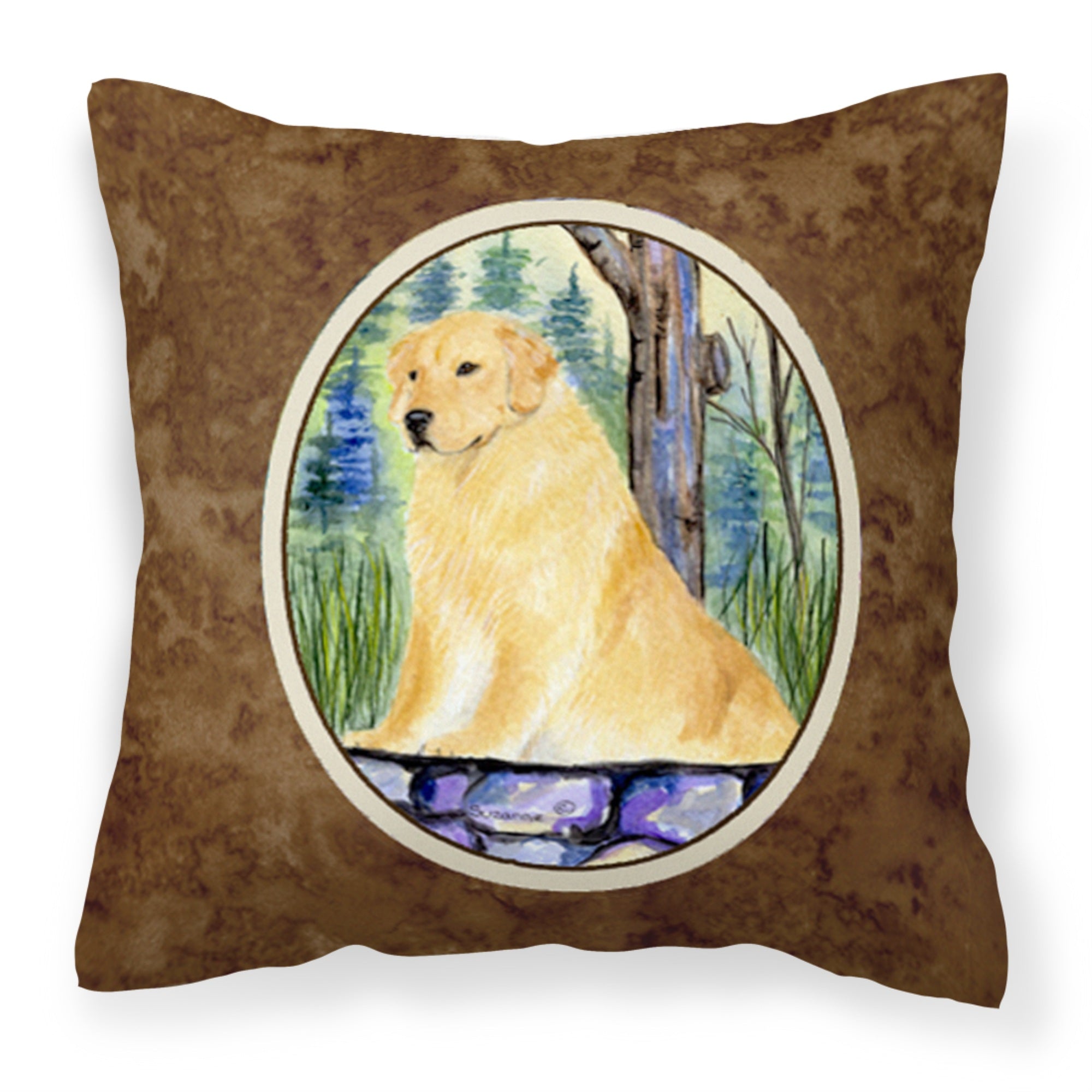 Caroline'S Treasures Ss8111Pw1414 Golden Retriever Decorative Canvas Fabric Pillow, Large, Multicolor