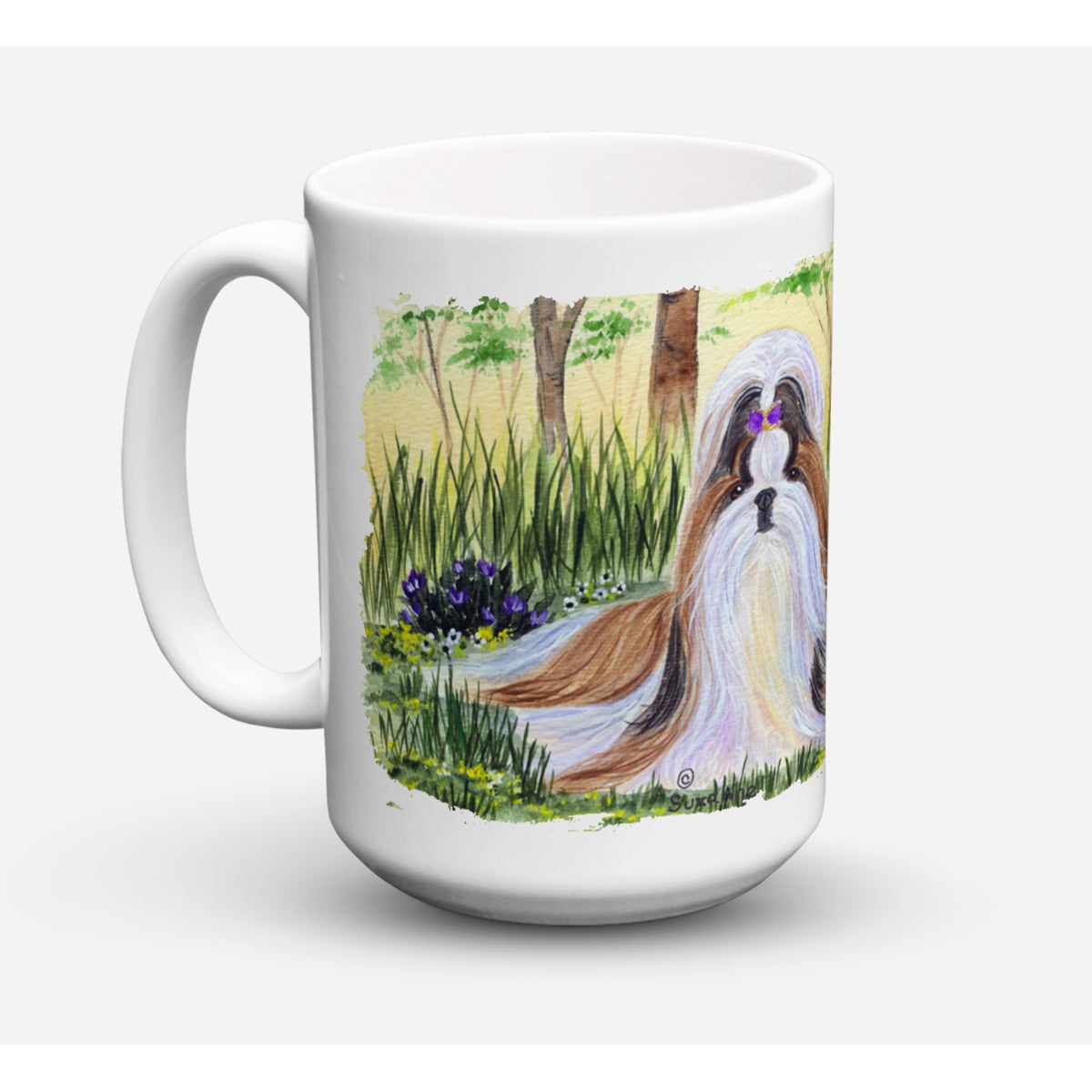 Caroline'S Treasures Ss8112Cm15 Shih Tzu Dishwasher Safe Microwavable Ceramic Coffee Mug, 15 Oz, Multicolor