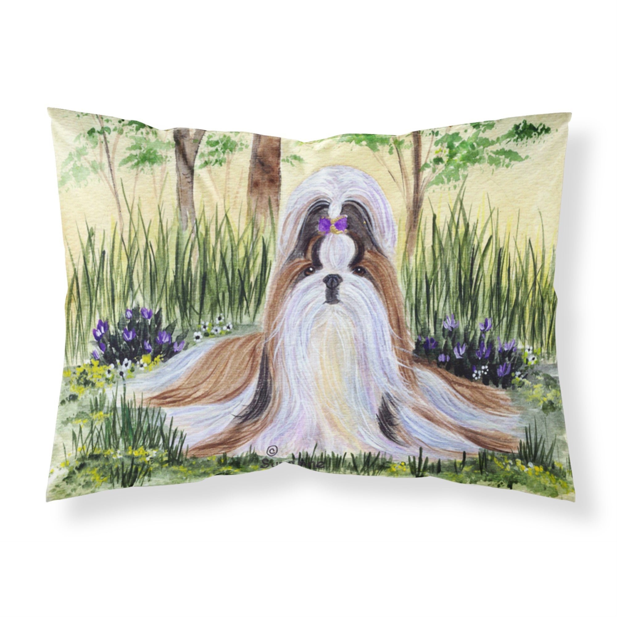 Caroline'S Treasures Ss8112Pillowcase Shih Tzu Moisture Wicking Fabric Standard Pillowcase, Large, Multicolor