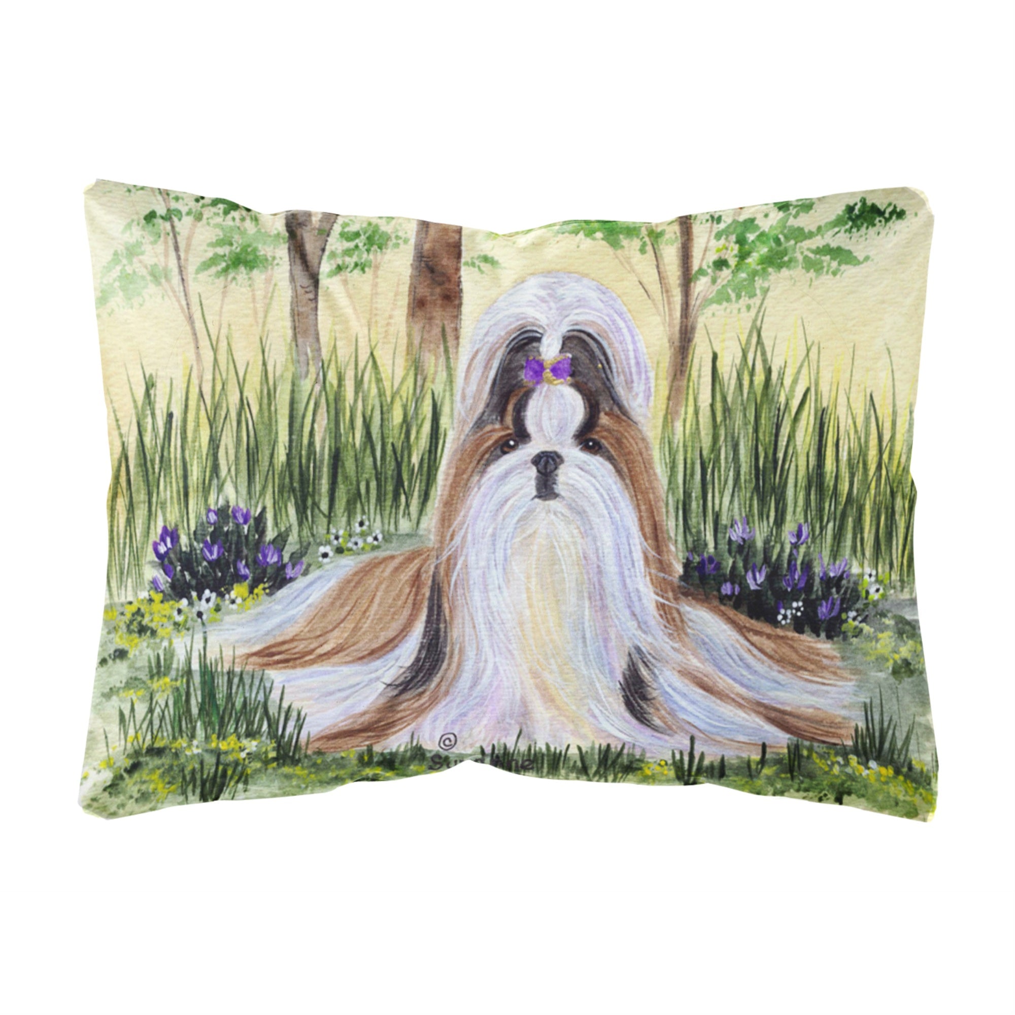 Caroline'S Treasures Ss8112Pw1216 Shih Tzu Decorative Canvas Fabric Pillow, Large, Multicolor