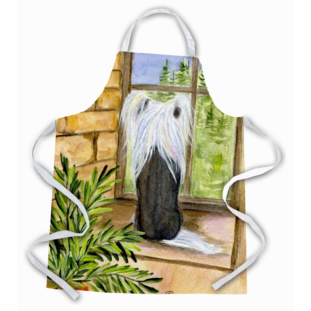 Caroline'S Treasures Ss8121Apron Chinese Crested Apron, Large, Multicolor
