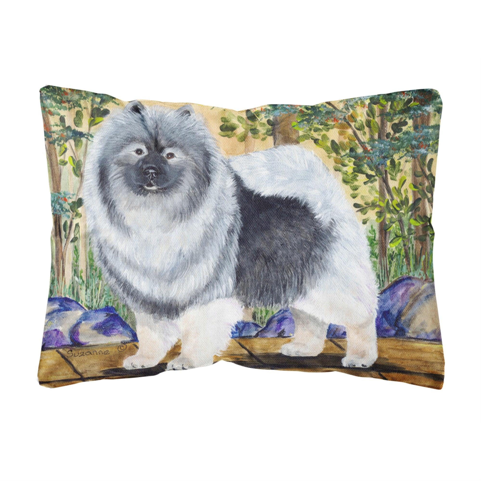 Caroline'S Treasures Ss8127Pw1216 Keeshond Decorative Canvas Fabric Pillow, Large, Multicolor