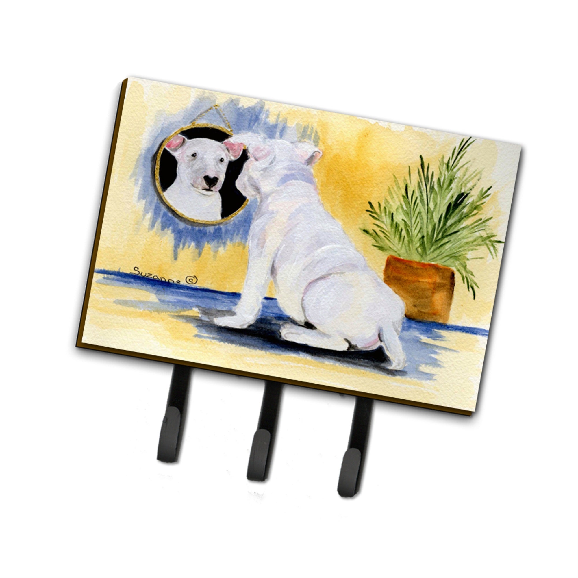 Caroline'S Treasures Ss8135Th68 Bull Terrier Leash Holder Or Key Hook, Large, Multicolor