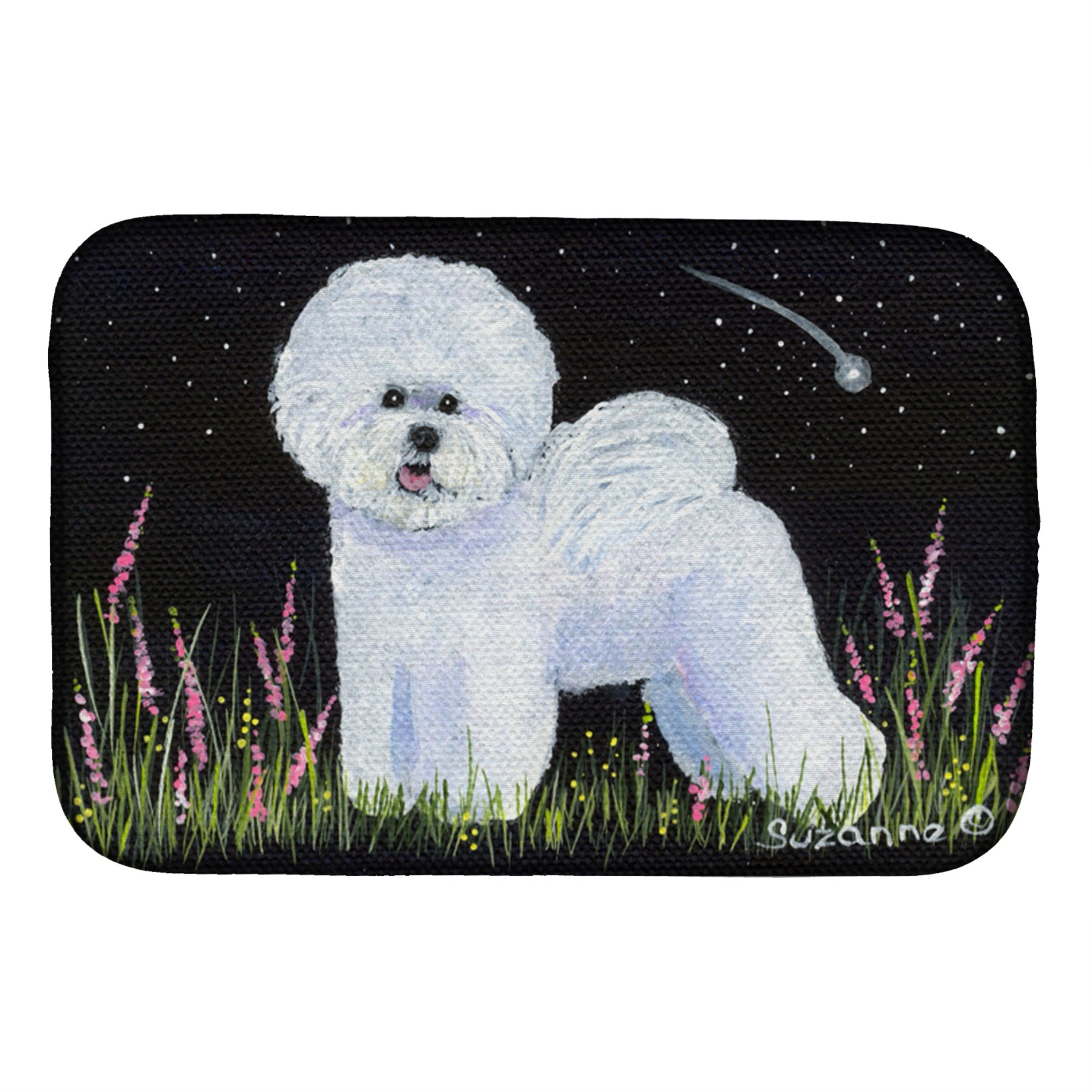 Caroline'S Treasures Bichon Frise Dish Drying Mat, 14 X 21, Multicolor