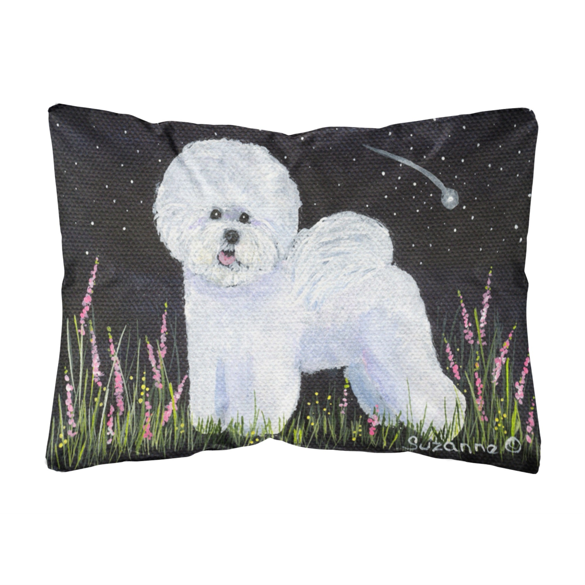 Caroline'S Treasures Ss8143Pw1216 Bichon Frise Decorative Canvas Fabric Pillow, Large, Multicolor