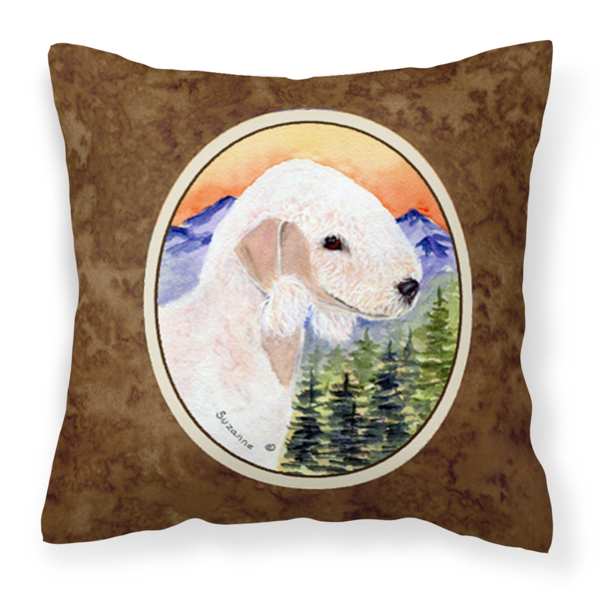Caroline'S Treasures Ss8158Pw1414 Bedlington Terrier Decorative Canvas Fabric Pillow, Large, Multicolor
