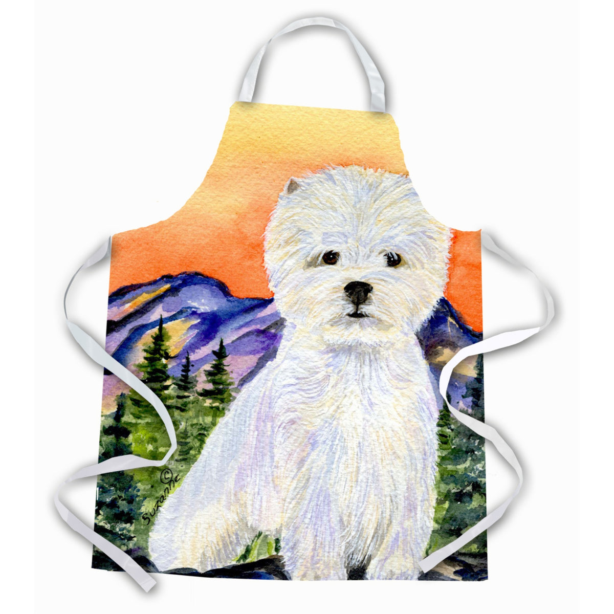Caroline'S Treasures Ss8159Apron Westie Apron, Large, Multicolor