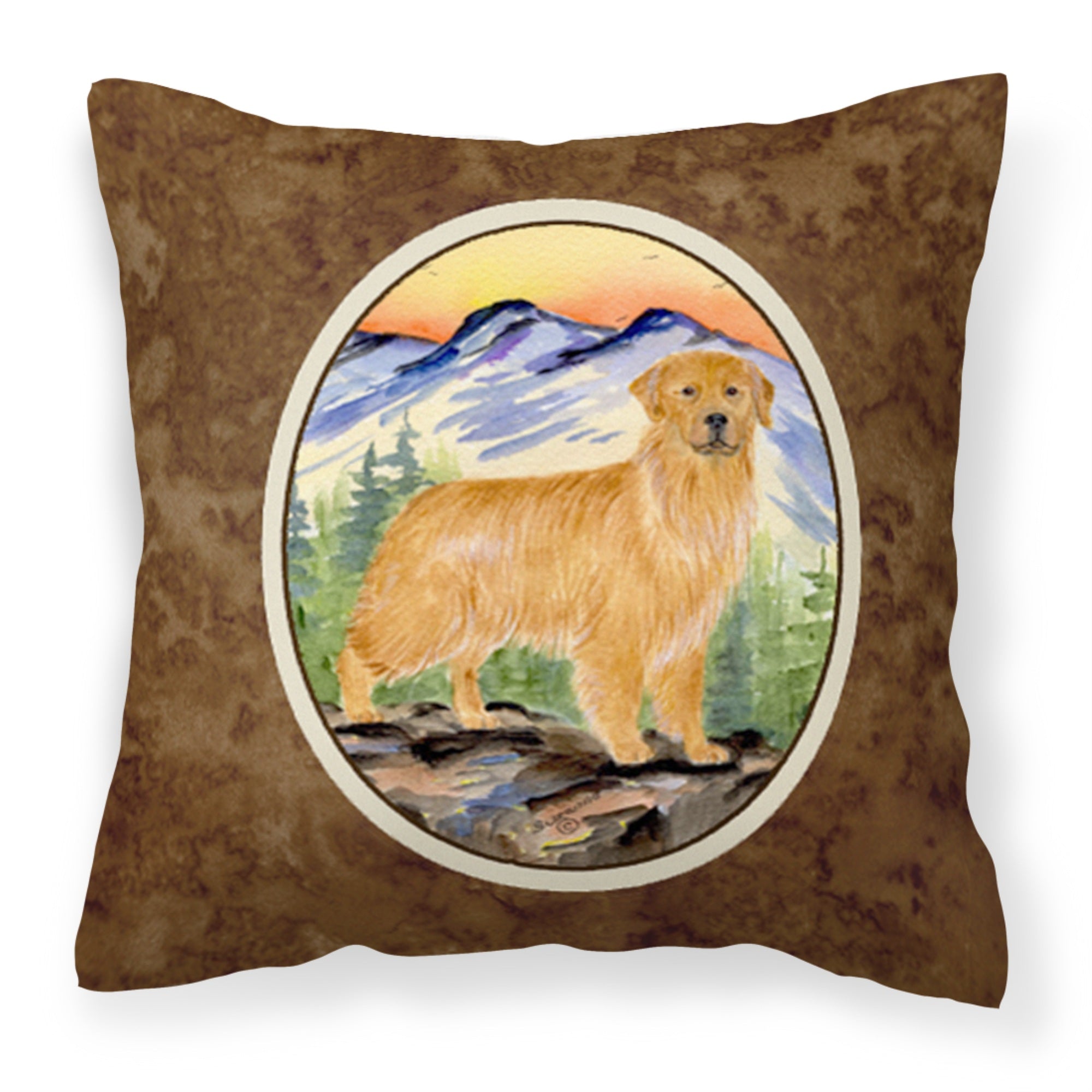 Caroline'S Treasures Ss8163Pw1414 Golden Retriever Decorative Canvas Fabric Pillow, Large, Multicolor