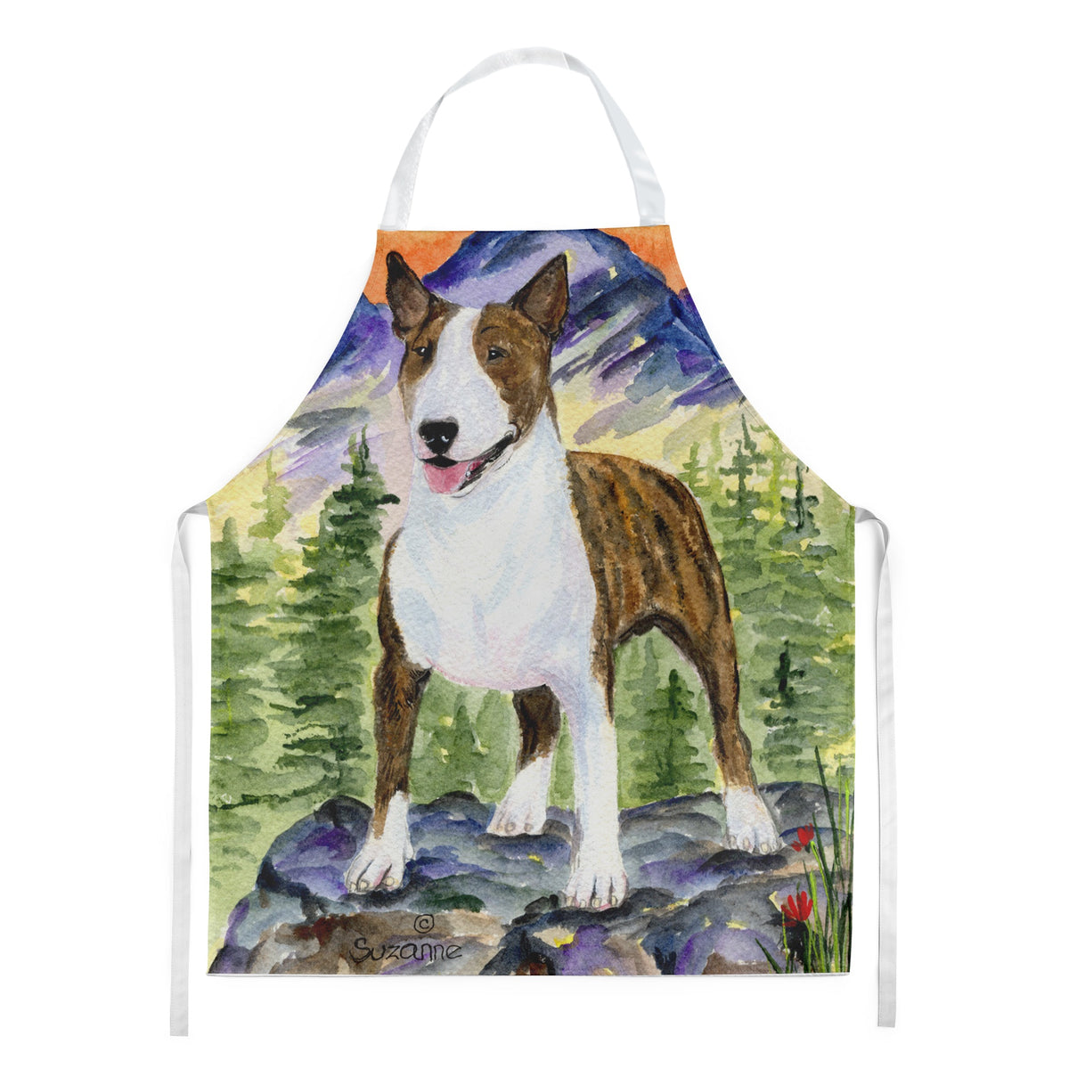 Caroline'S Treasures Ss8167Apron Bull Terrier Apron, Large, Multicolor