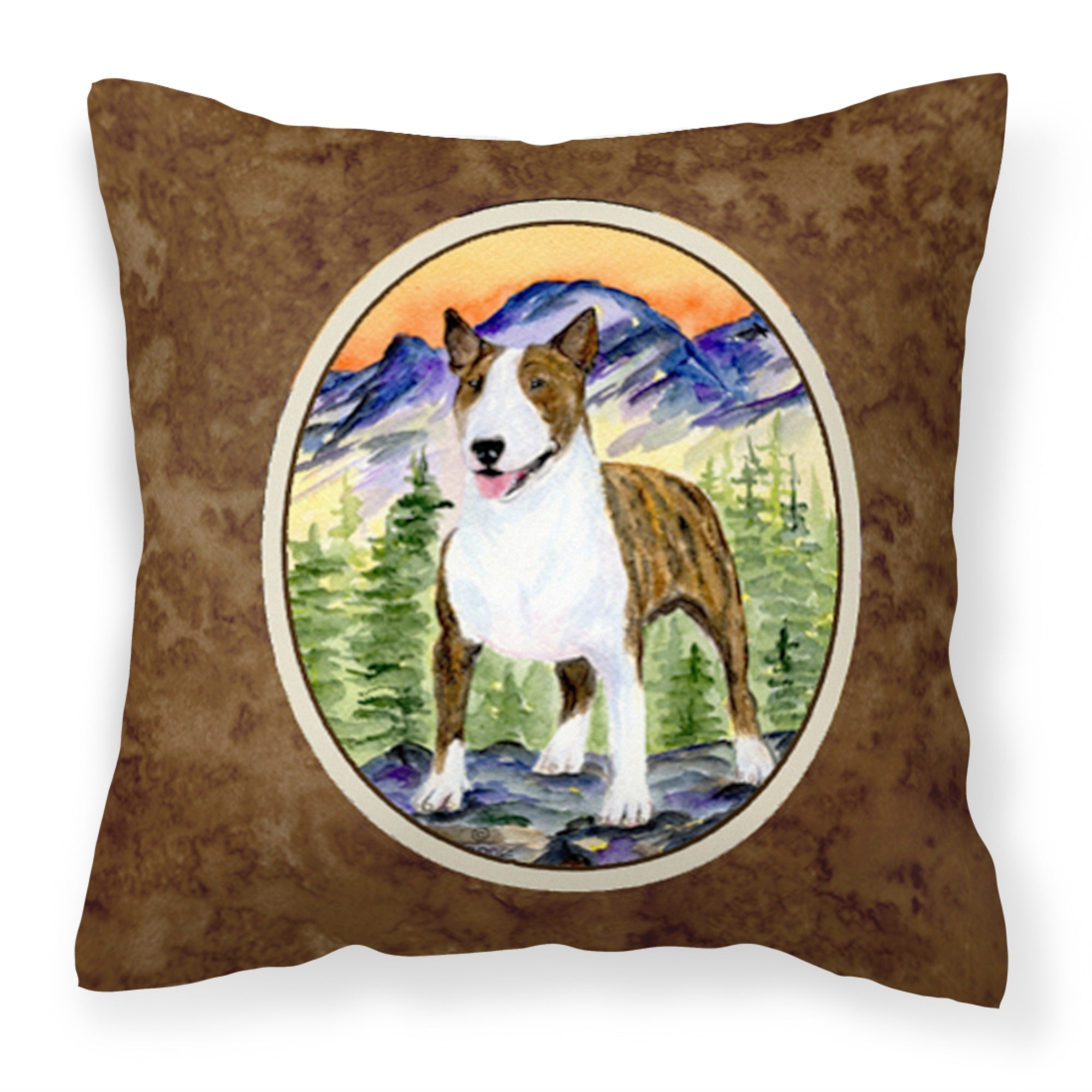 Caroline'S Treasures Ss8167Pw1414 Bull Terrier Decorative Canvas Fabric Pillow, Large, Multicolor