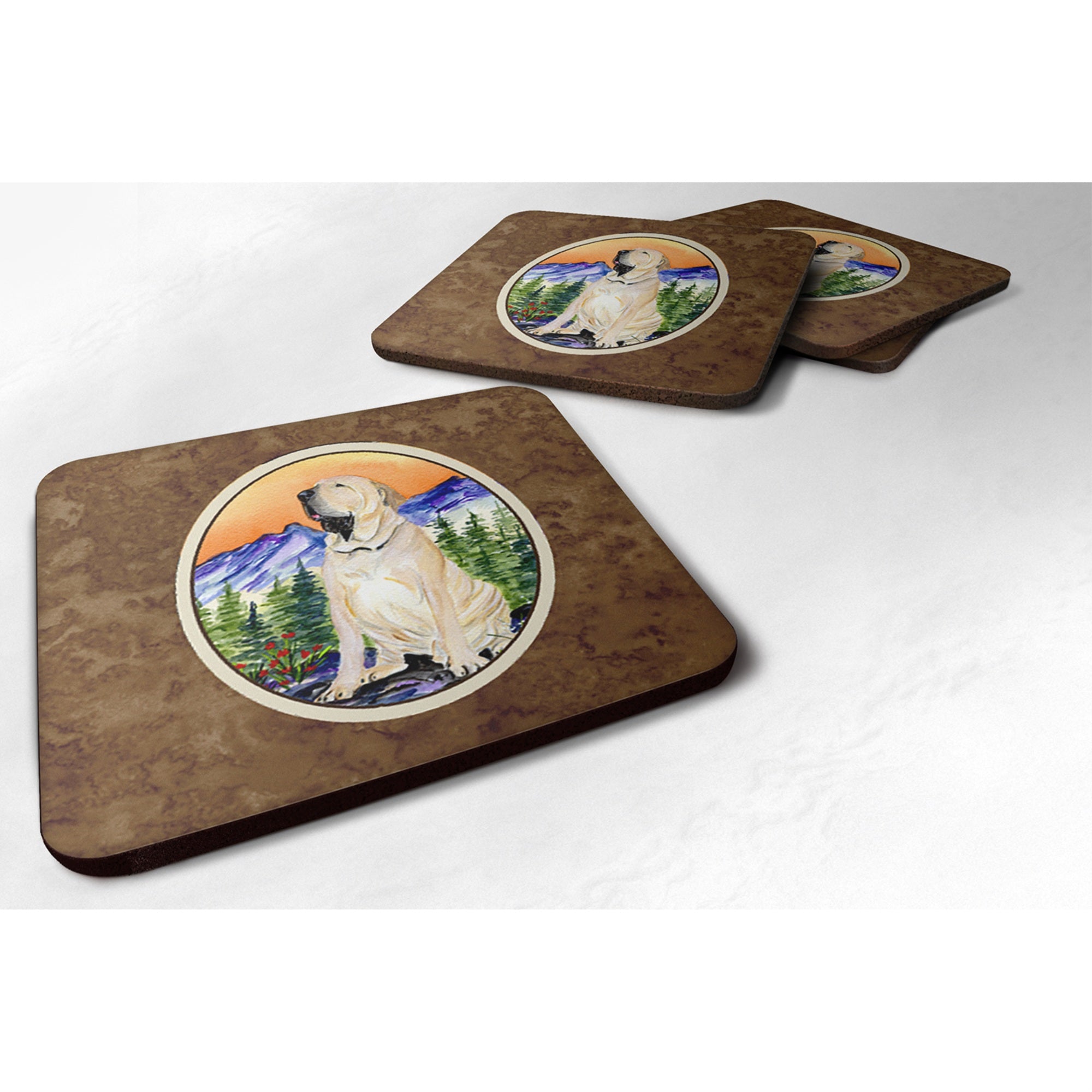 Caroline'S Treasures Ss8169Fc Brazilian Mastiff/Fila Brasileiro Foam Coasters (Set Of 4), 3.5 H X 3.5 W, Multicolor
