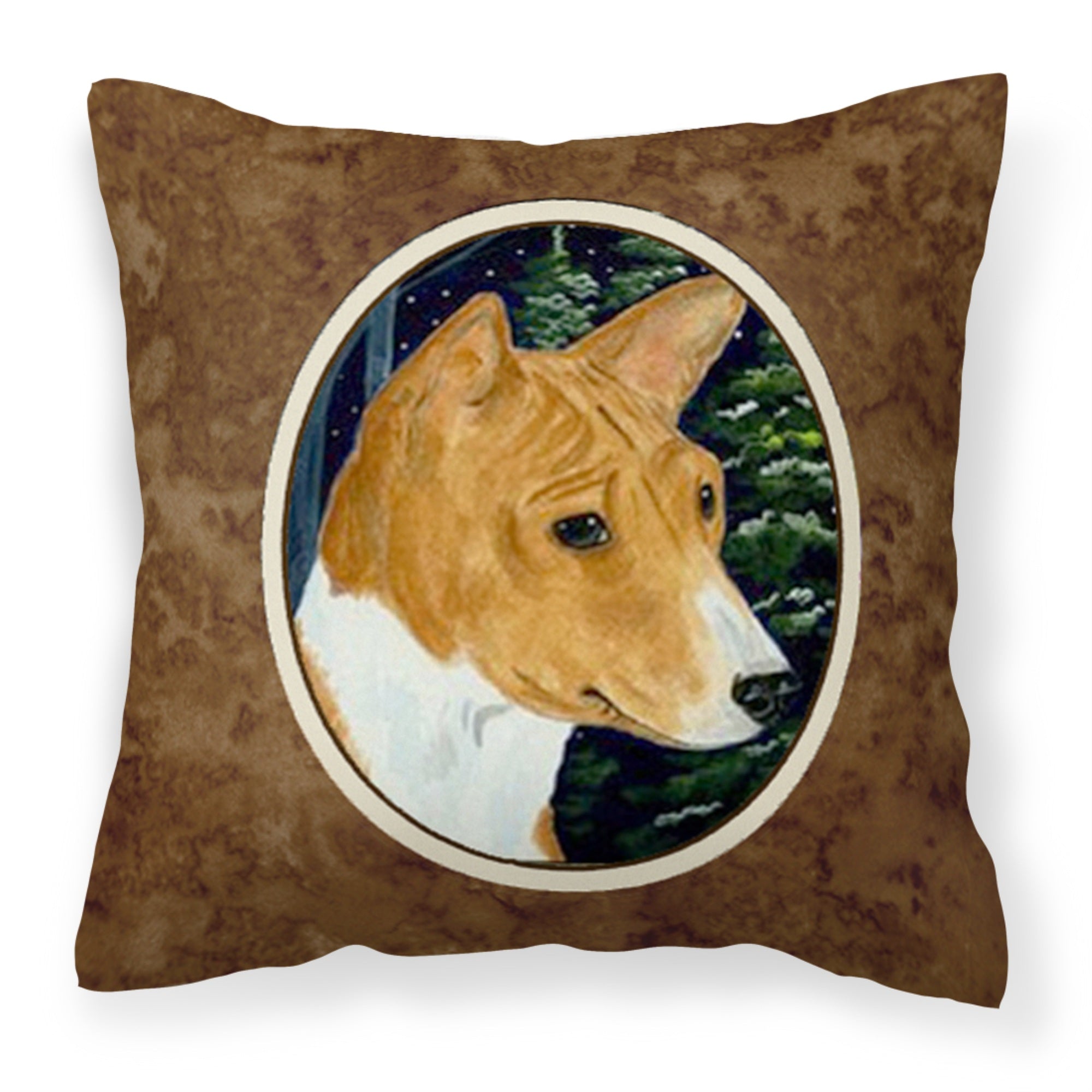 Caroline'S Treasures Ss8172Pw1414 Basenji Decorative Canvas Fabric Pillow, Large, Multicolor