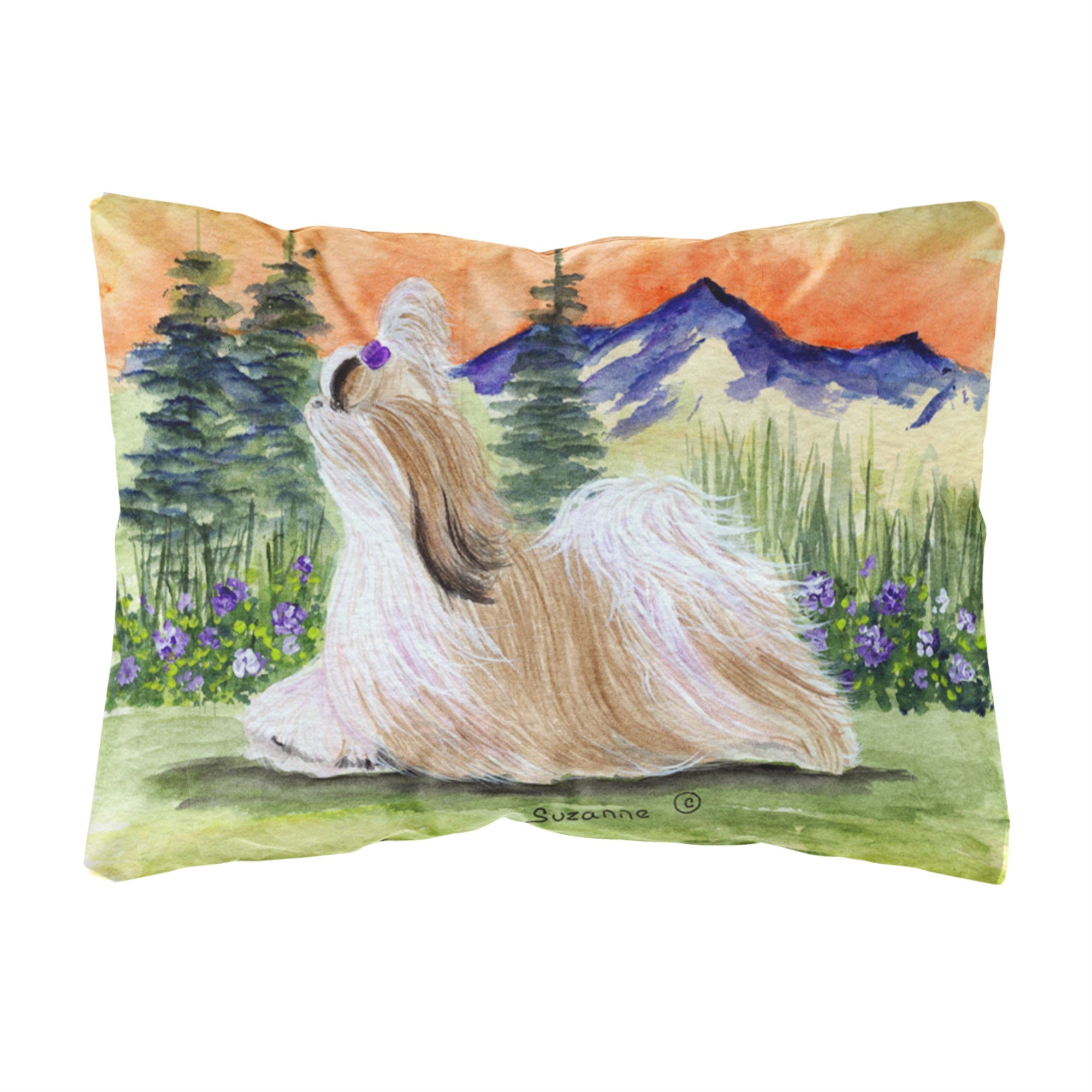 Caroline'S Treasures Ss8179Pw1216 Shih Tzu Decorative Canvas Fabric Pillow, Large, Multicolor