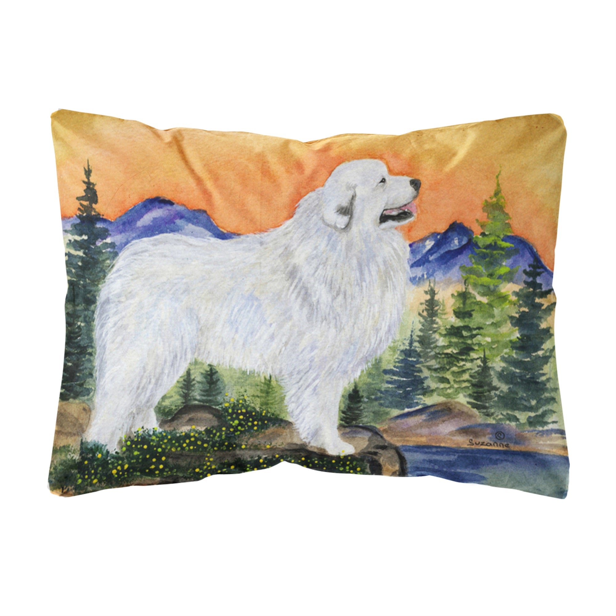 Caroline'S Treasures Ss8183Pw1216 Great Pyrenees Decorative Canvas Fabric Pillow, Large, Multicolor