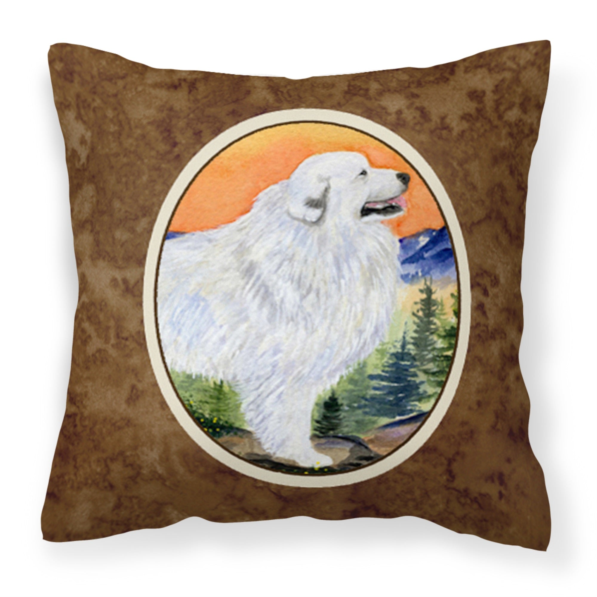 Caroline'S Treasures Ss8183Pw1414 Great Pyrenees Decorative Canvas Fabric Pillow, Large, Multicolor