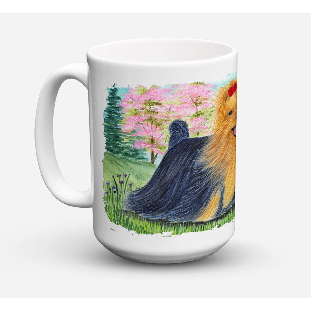 Caroline'S Treasures Ss8188Cm15 Yorkie Dishwasher Safe Microwavable Ceramic Coffee Mug, 15 Oz, Multicolor