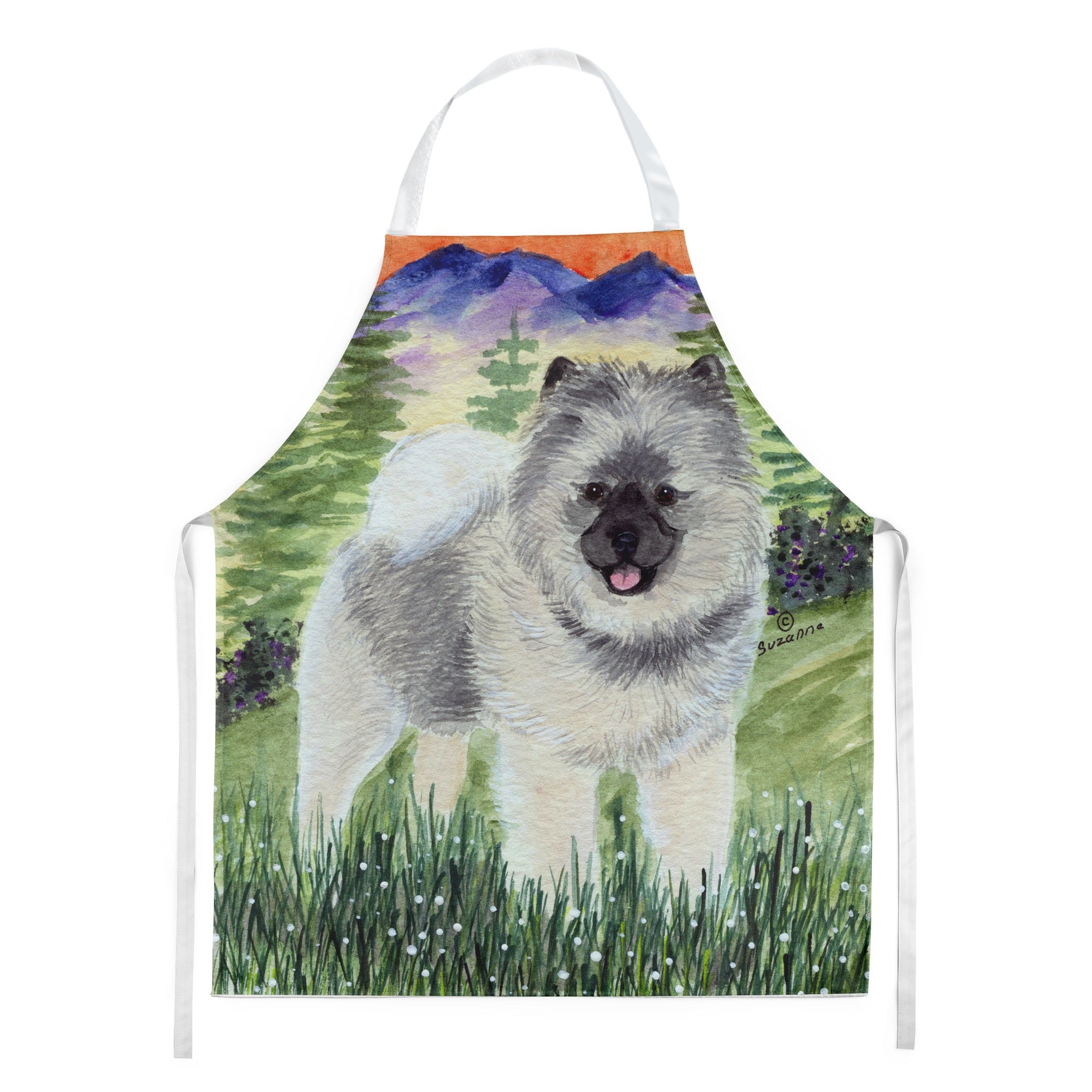 Caroline'S Treasures Ss8192Apron Keeshond Apron, Large, Multicolor