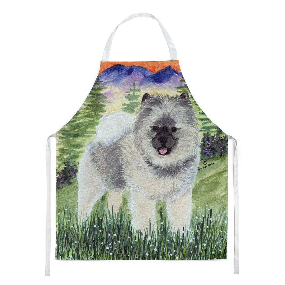 Caroline'S Treasures Ss8192Apron Keeshond Apron, Large, Multicolor