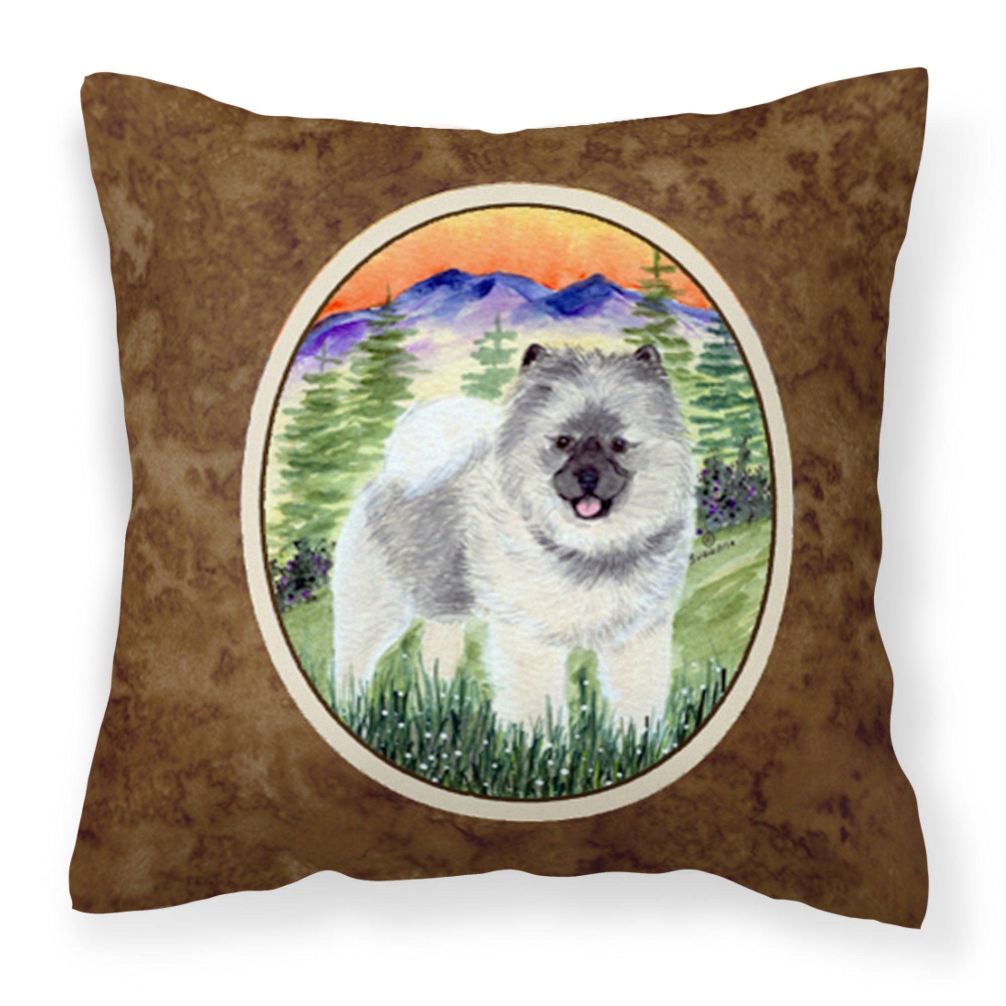 Caroline'S Treasures Ss8192Pw1414 Keeshond Decorative Canvas Fabric Pillow, Large, Multicolor