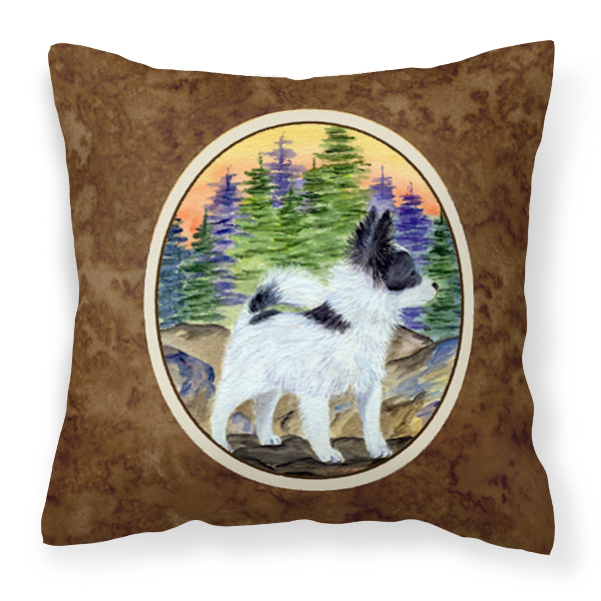 Caroline'S Treasures Ss8194Pw1414 Papillon Decorative Canvas Fabric Pillow, Large, Multicolor