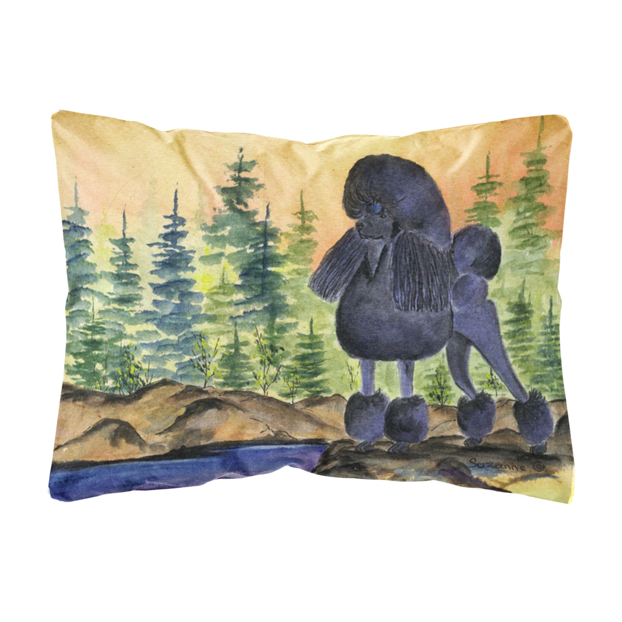 Caroline'S Treasures Ss8196Pw1216 Poodle Decorative Canvas Fabric Pillow, Large, Multicolor