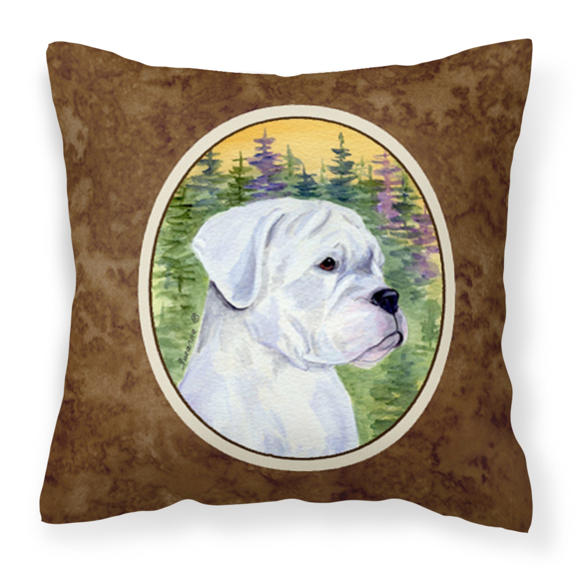 Caroline'S Treasures Ss8198Pw1414 Boxer Decorative Canvas Fabric Pillow, Large, Multicolor