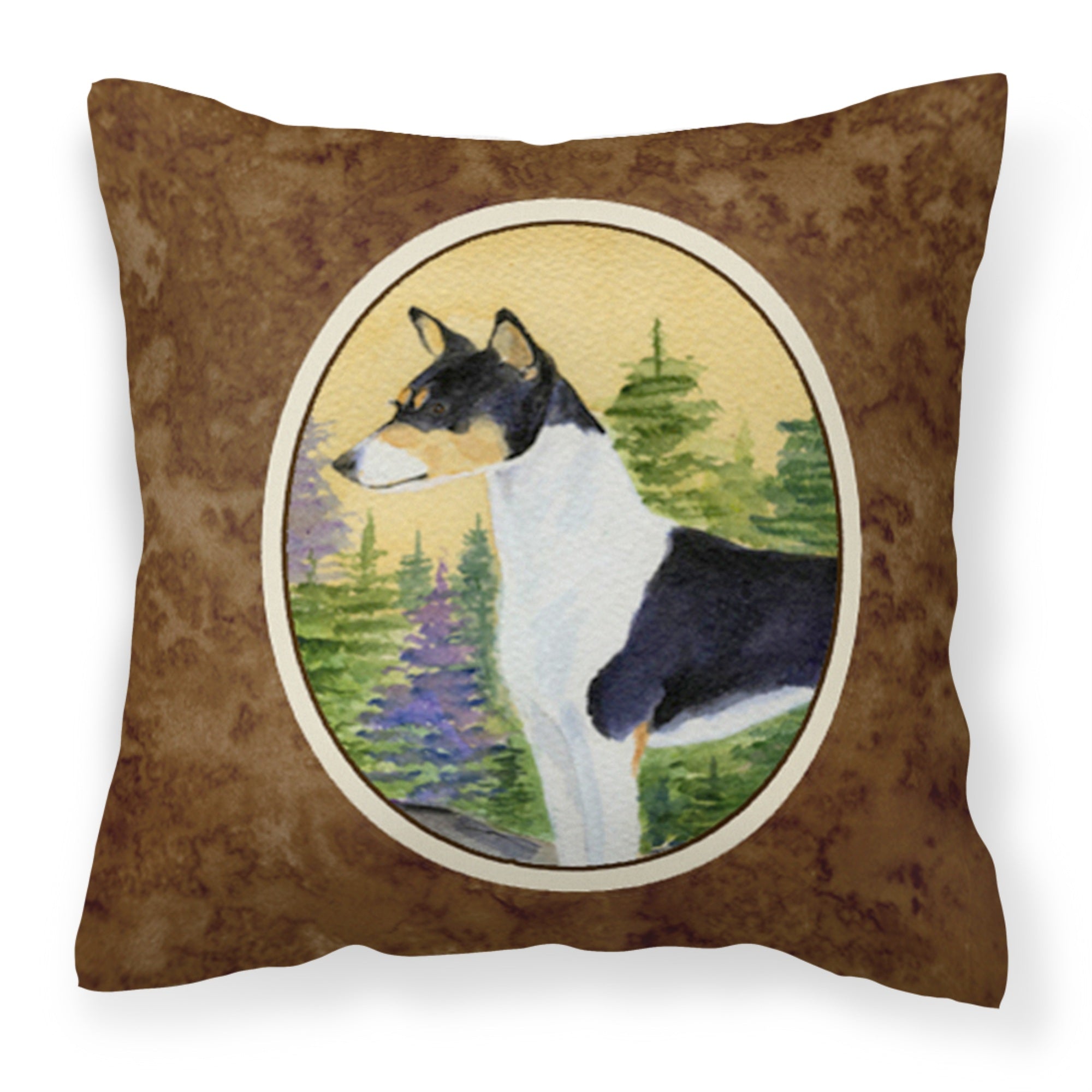 Caroline'S Treasures Ss8201Pw1414 Basenji Decorative Canvas Fabric Pillow, Large, Multicolor