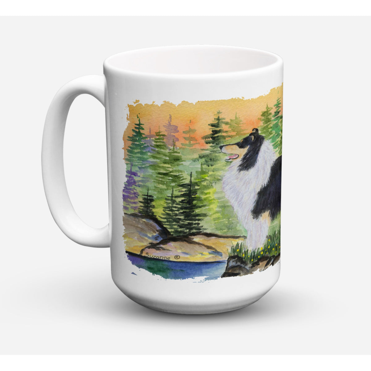 Caroline'S Treasures Ss8203Cm15 Collie Dishwasher Safe Microwavable Ceramic Coffee Mug, 15 Oz, Multicolor