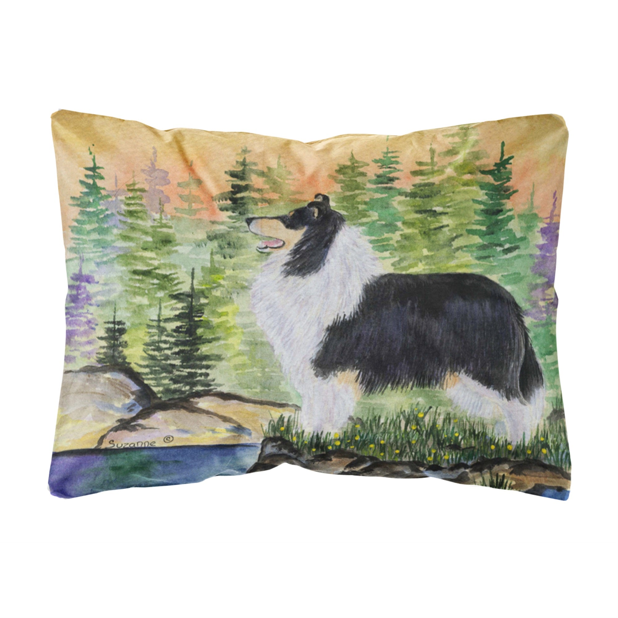 Caroline'S Treasures Ss8203Pw1216 Collie Decorative Canvas Fabric Pillow, Large, Multicolor