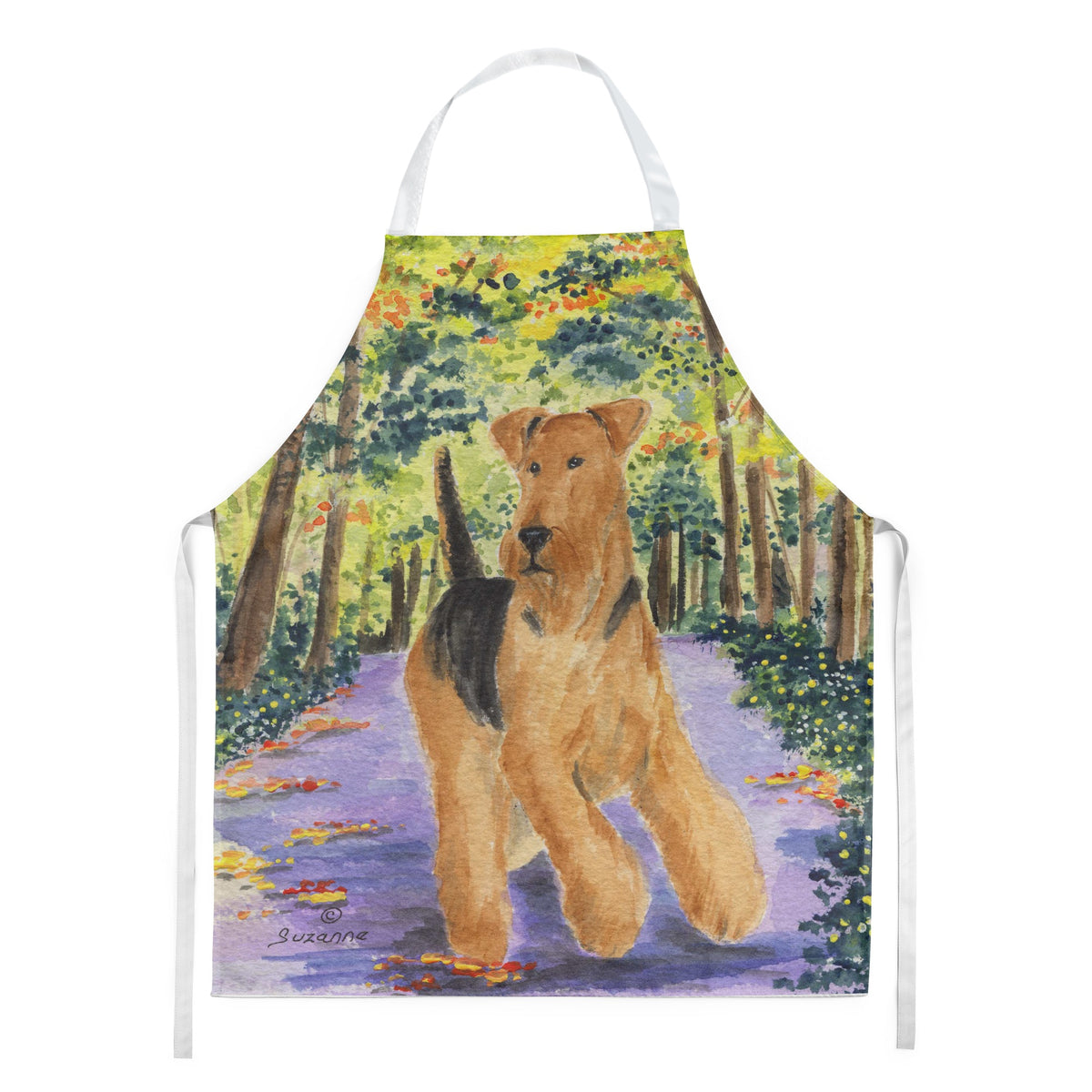 Caroline'S Treasures Ss8208Apron Airedale Apron, Large, Multicolor