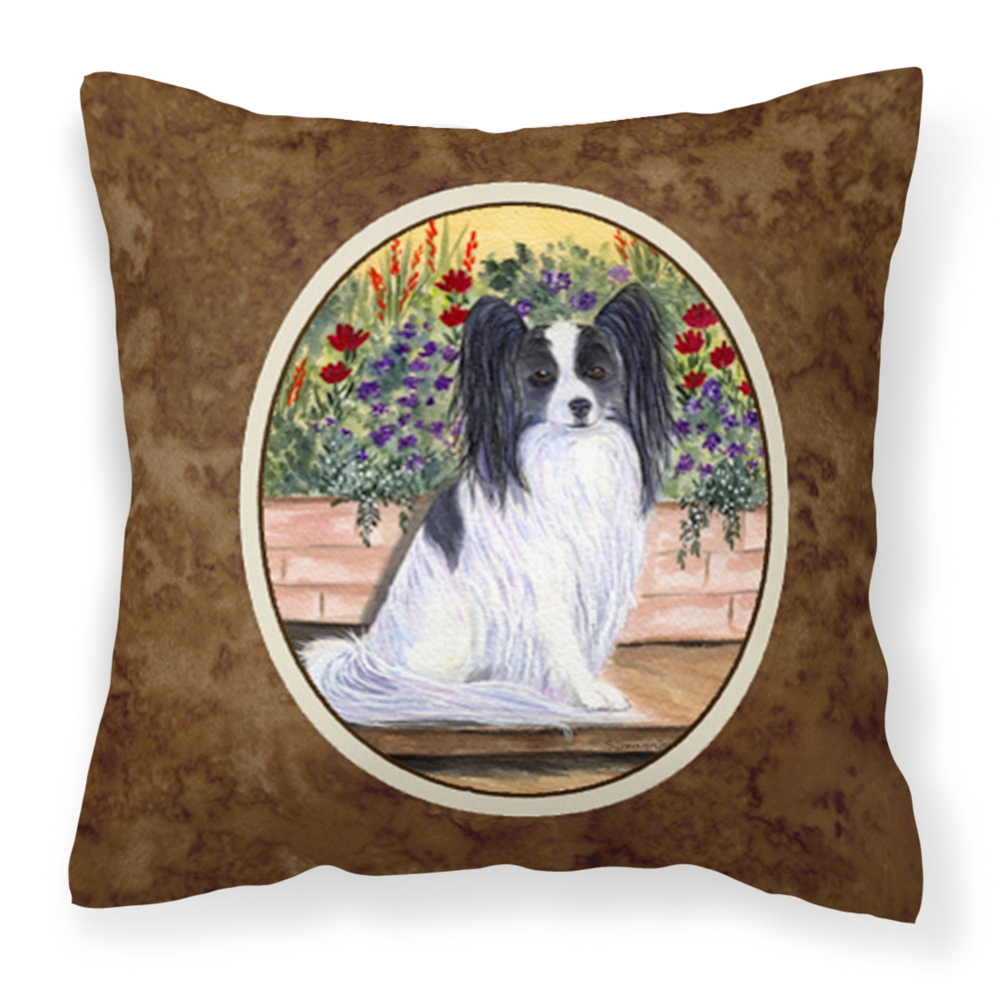 Caroline'S Treasures Ss8210Pw1414 Papillon Decorative Canvas Fabric Pillow, Large, Multicolor