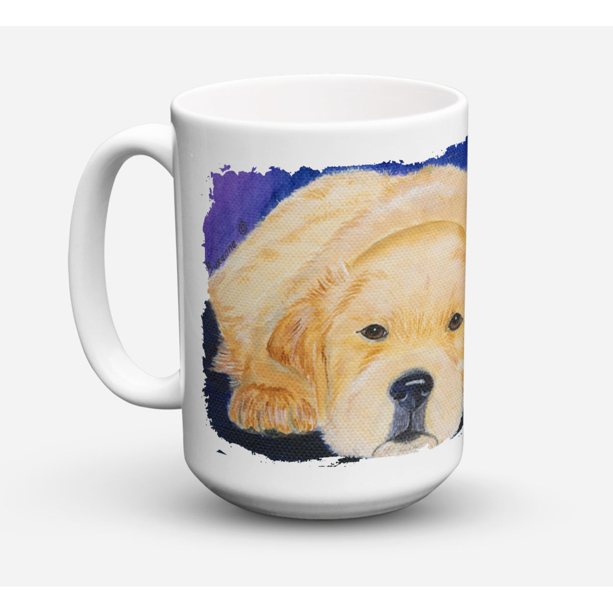 Caroline'S Treasures Ss8212Cm15 Golden Retriever Microwavable Ceramic Coffee Mug, 15 Oz, Multicolor