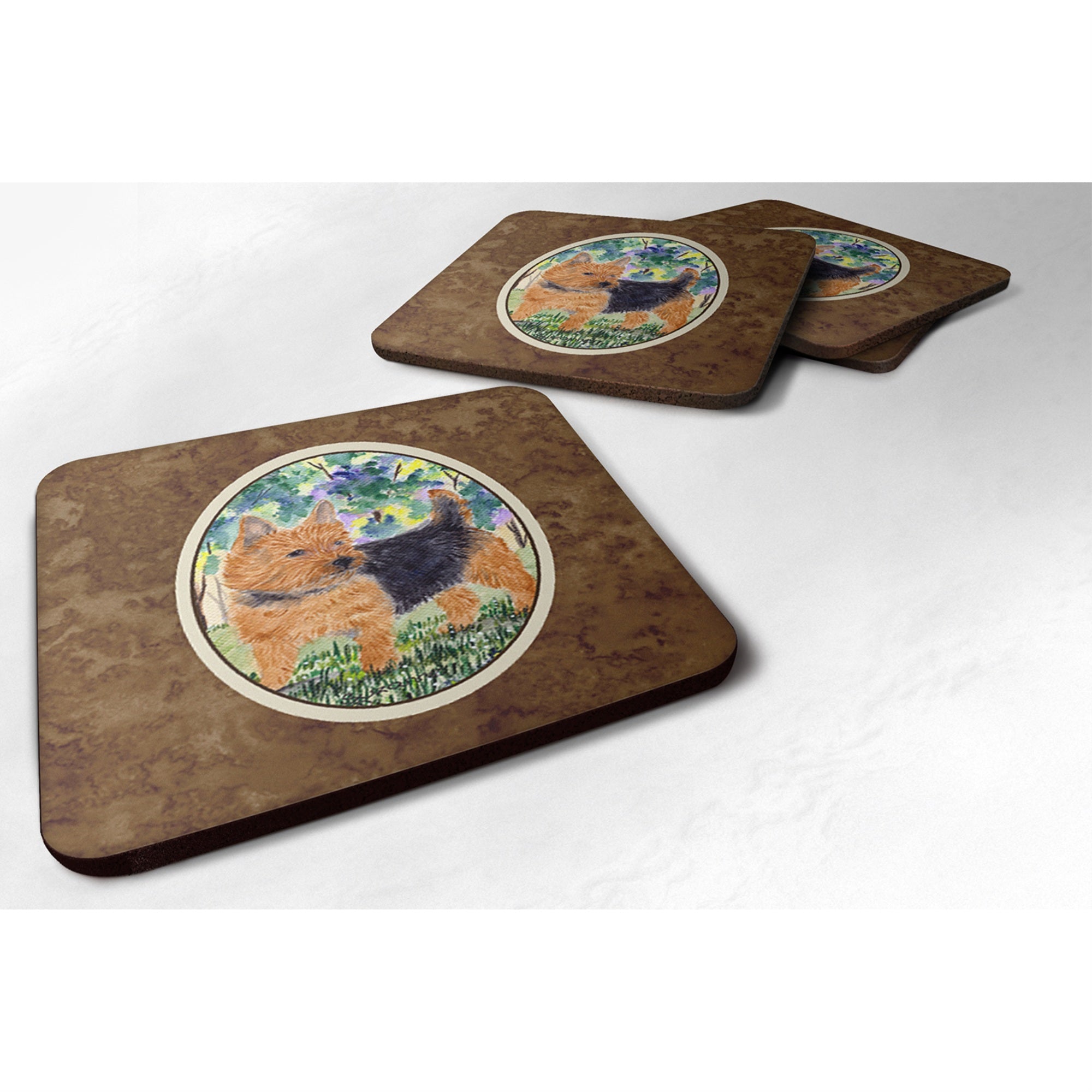 Caroline'S Treasures Ss8218Fc Norwich Terrier Foam Coasters (Set Of 4), 3.5 H X 3.5 W, Multicolor